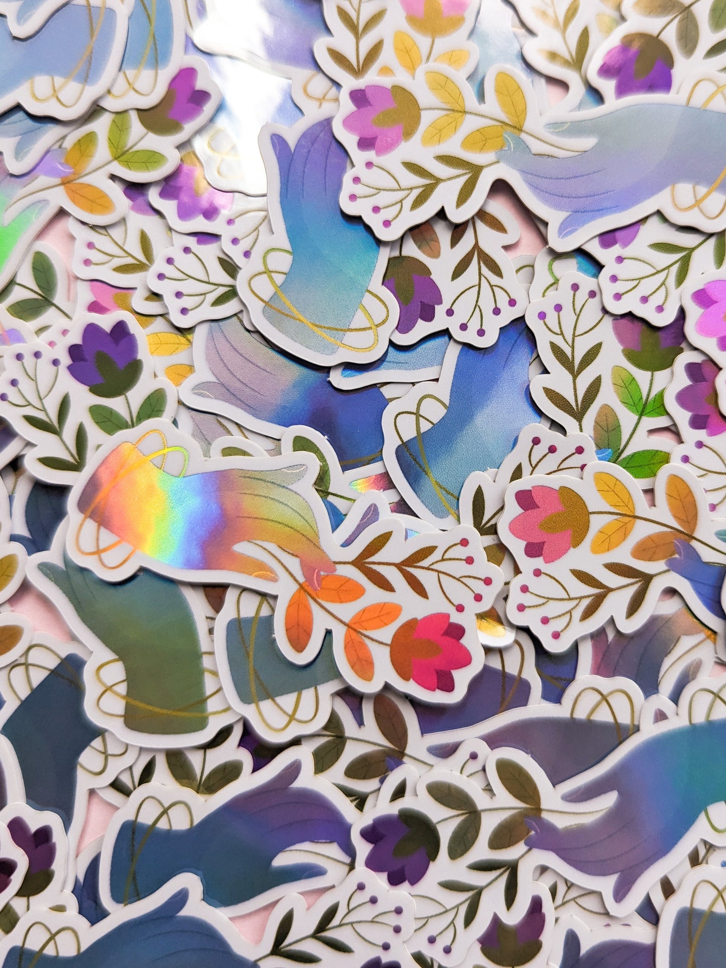 Floral Hands - Holographic Glossy