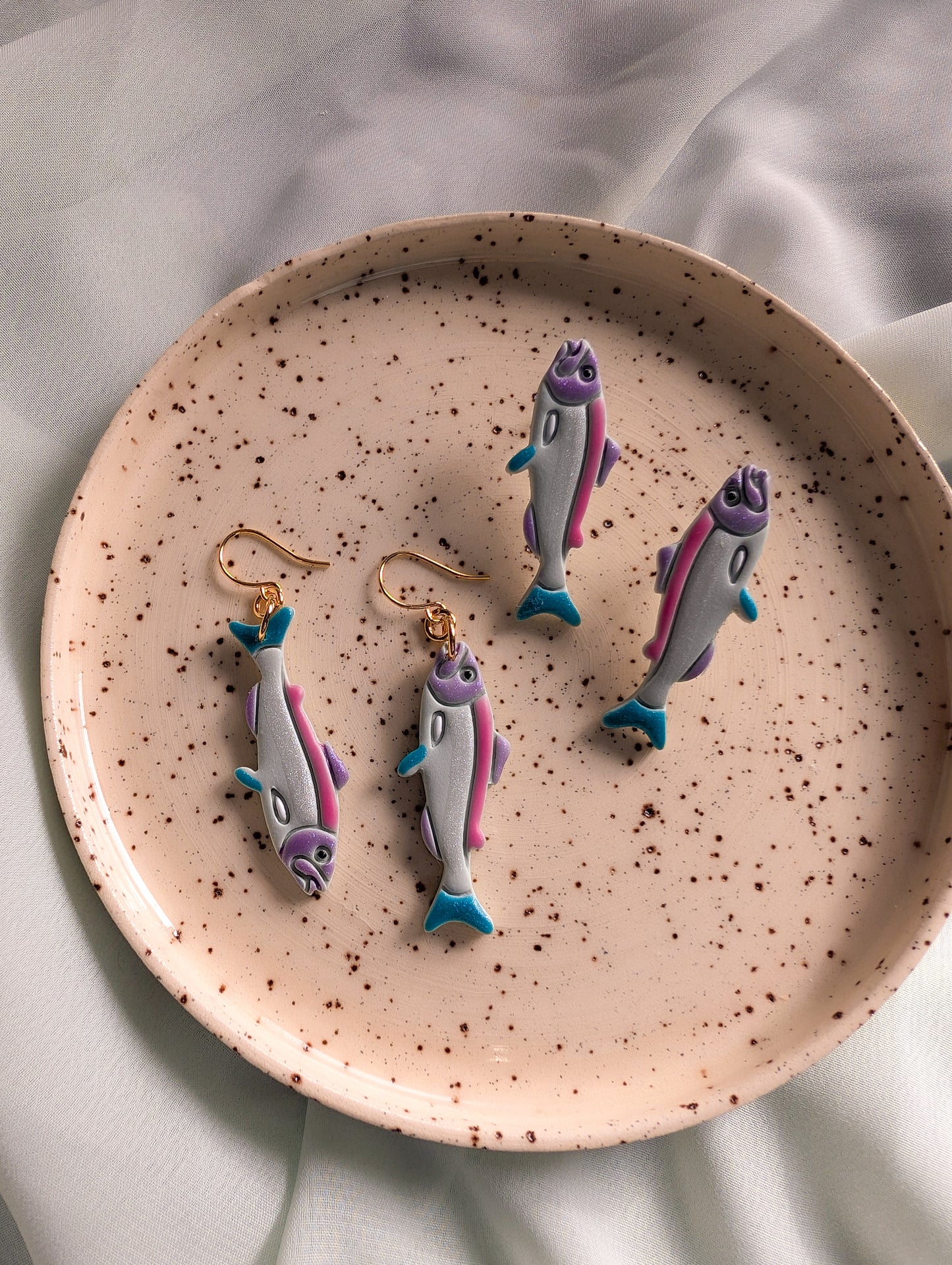 Sardines - Hand Painted Clay