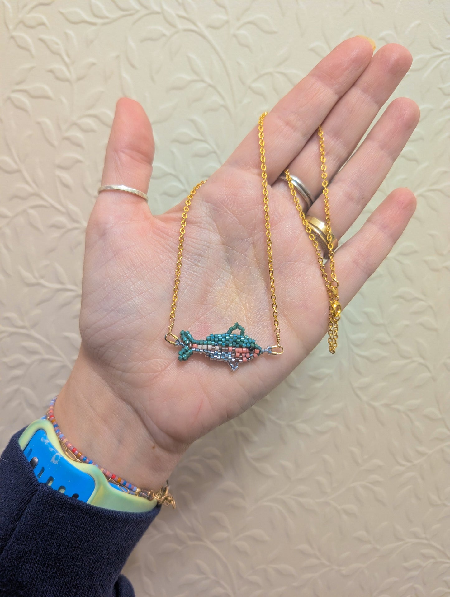 Rainbow Trout - 17 inch Gold Filled Necklace