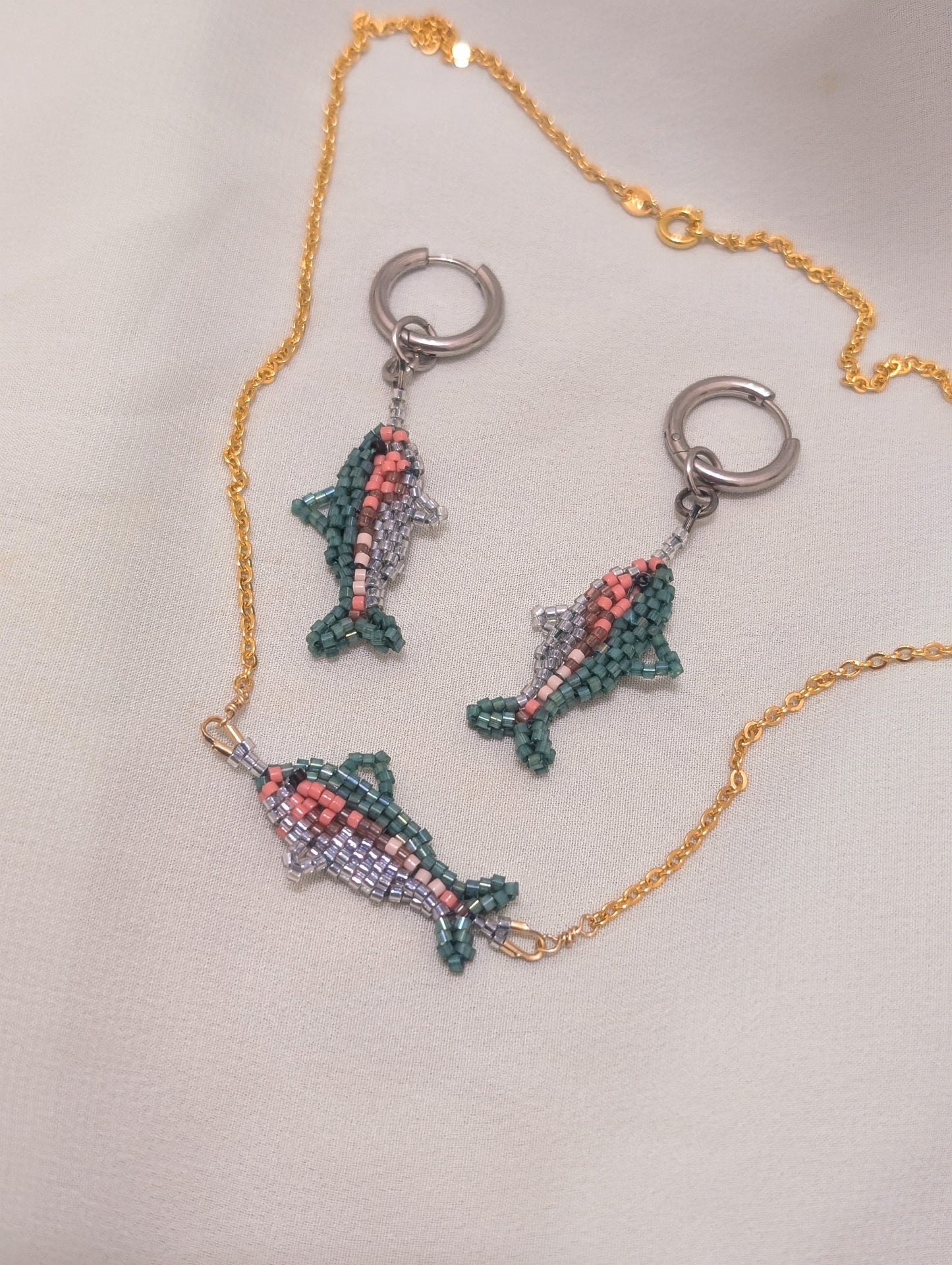 Rainbow Trout - 17 inch Gold Filled Necklace