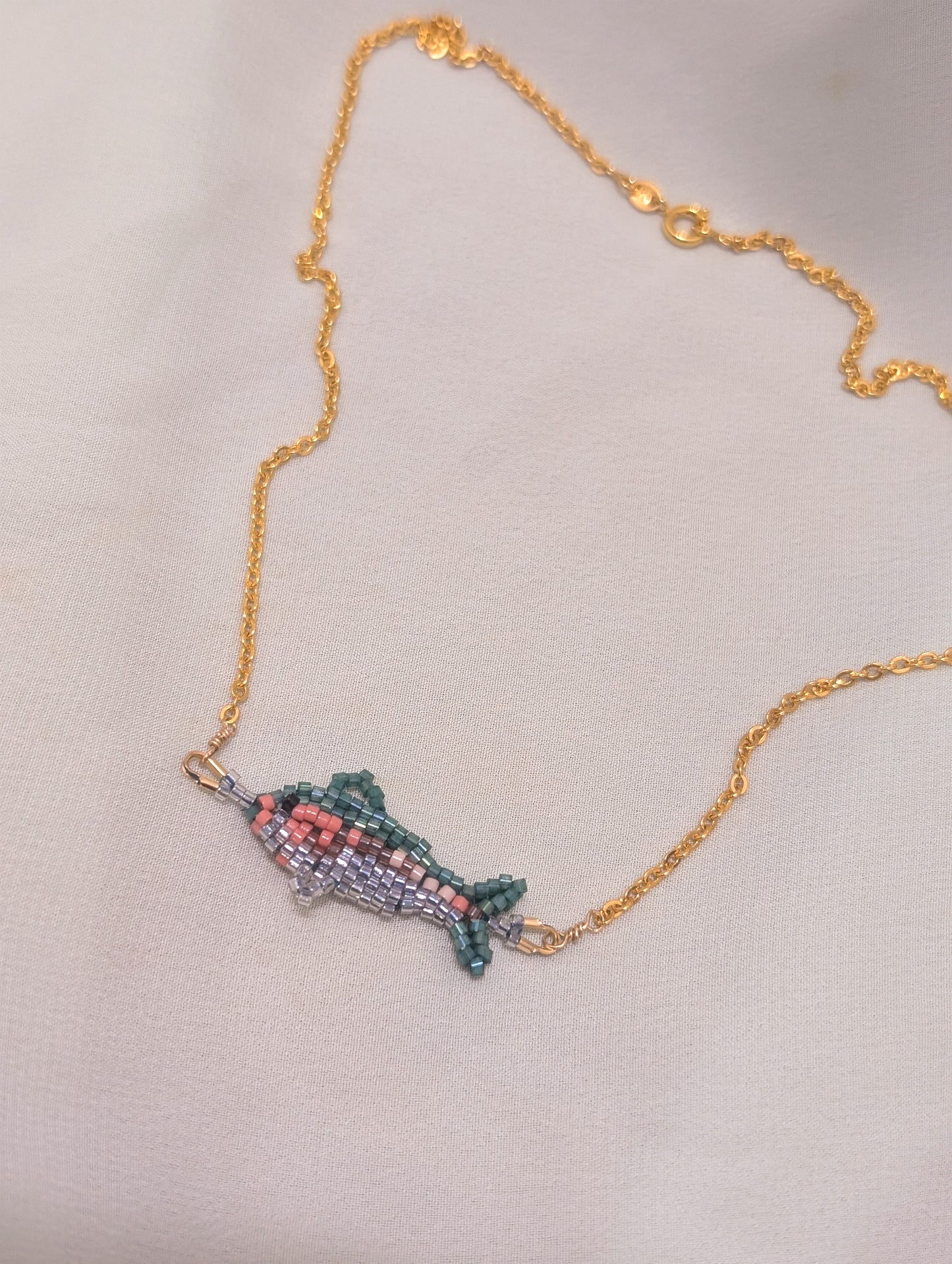 Rainbow Trout - 17 inch Gold Filled Necklace