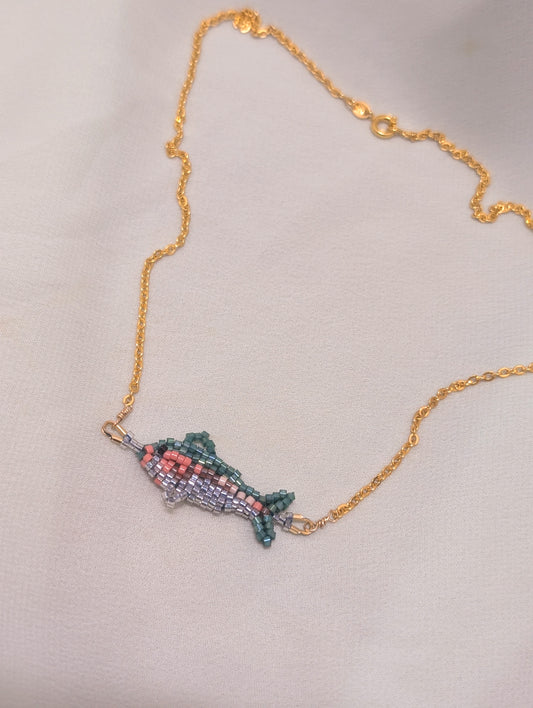Rainbow Trout - 17 inch Gold Filled Necklace