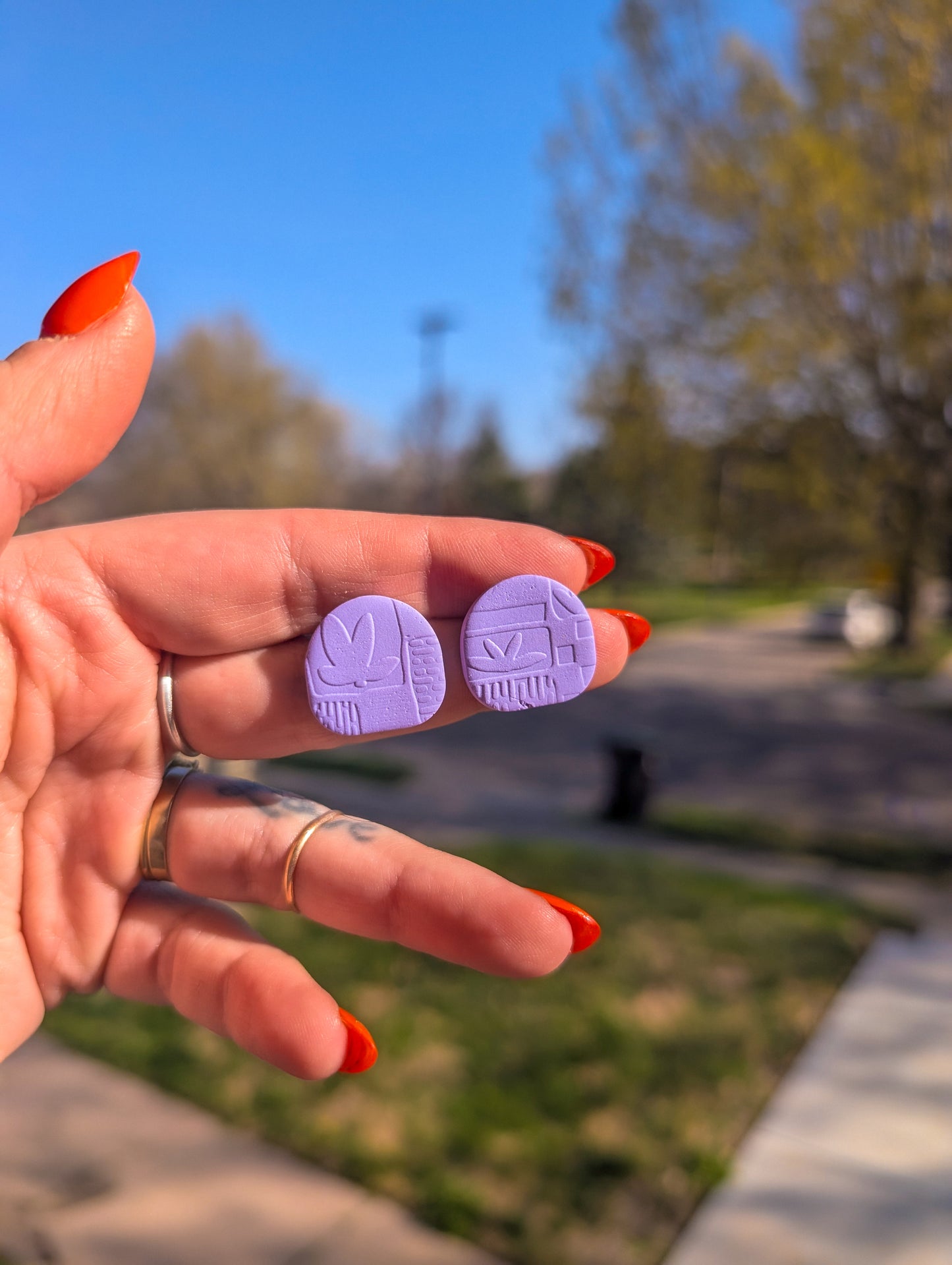 Flower Quilts - Midi Studs - All Colors