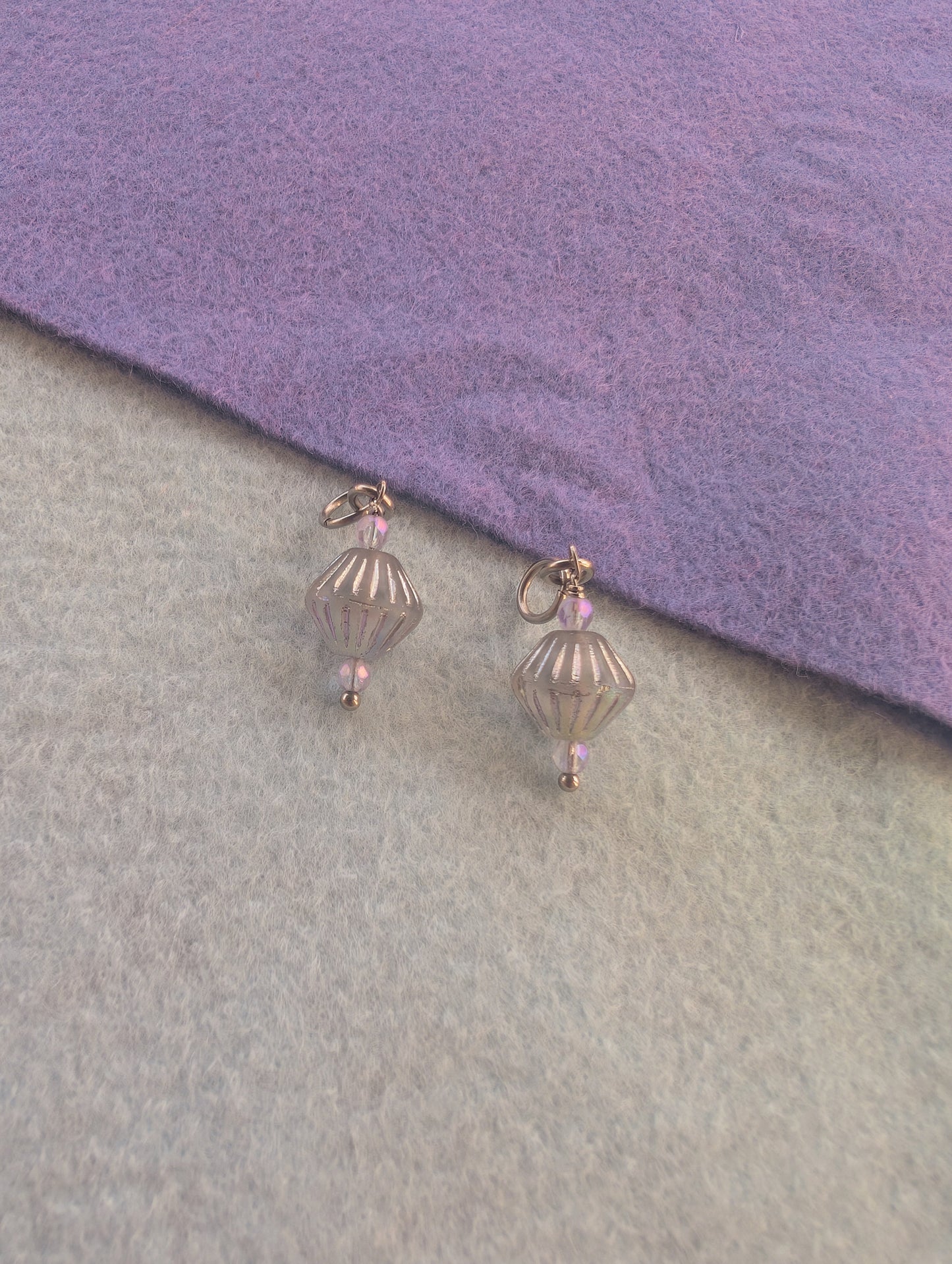Charms - Silver Iridescent Diamonds & Lilac Crystal