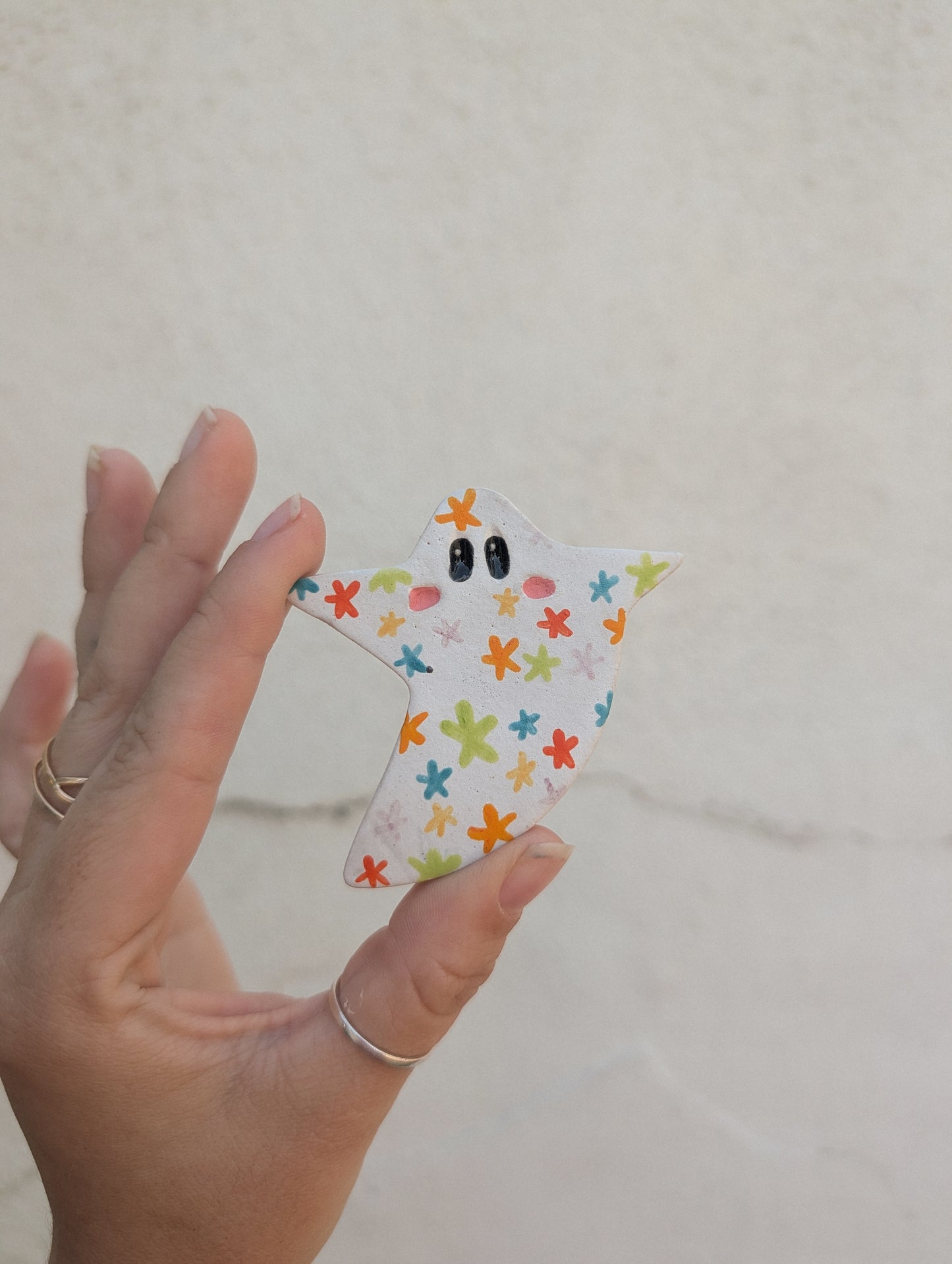 Magnet - Floral Ghostie - Stoneware