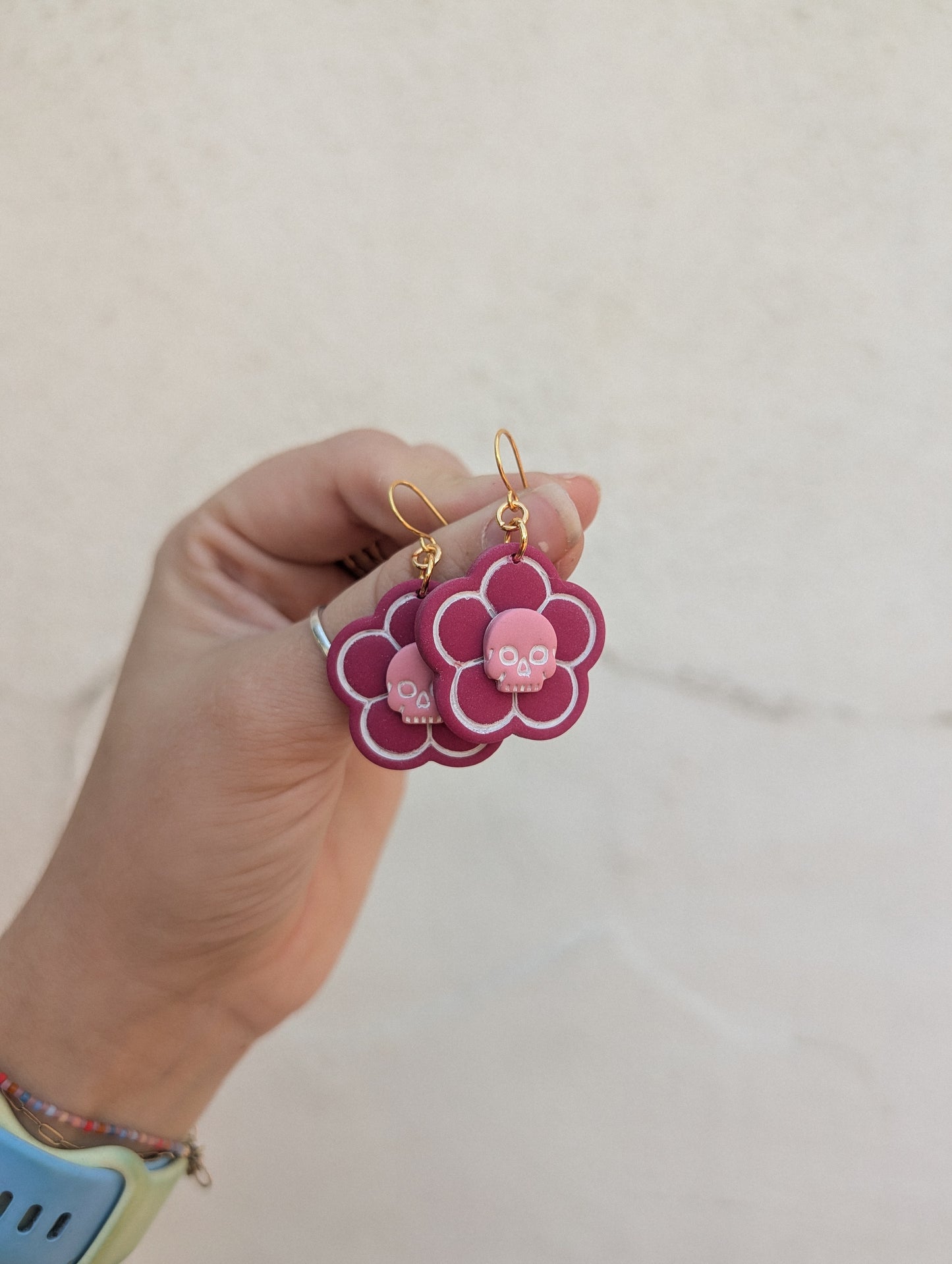 Skullie Daisies - Pinks