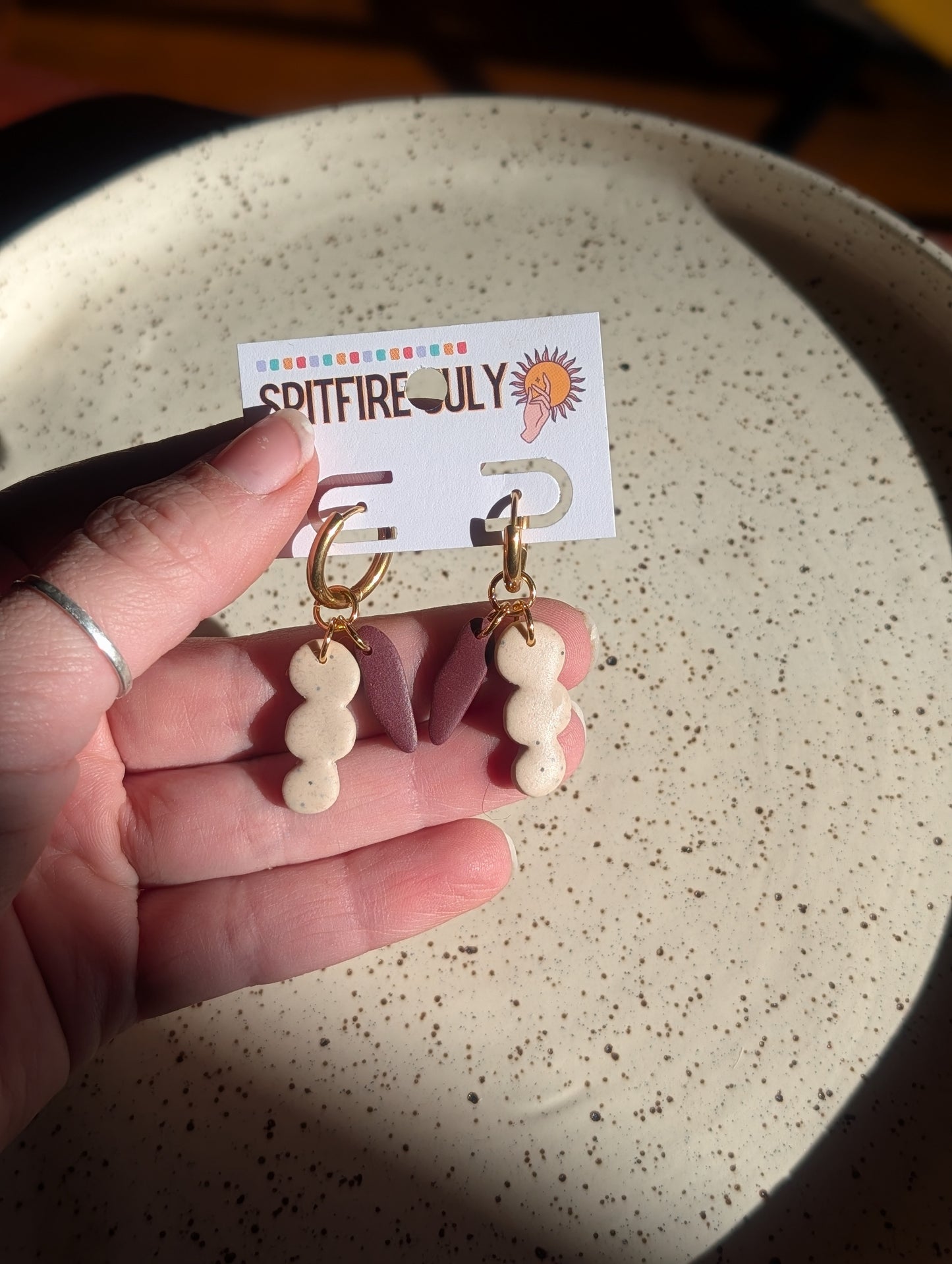 Charms - Squiggles - Speckle Neutral & Wine