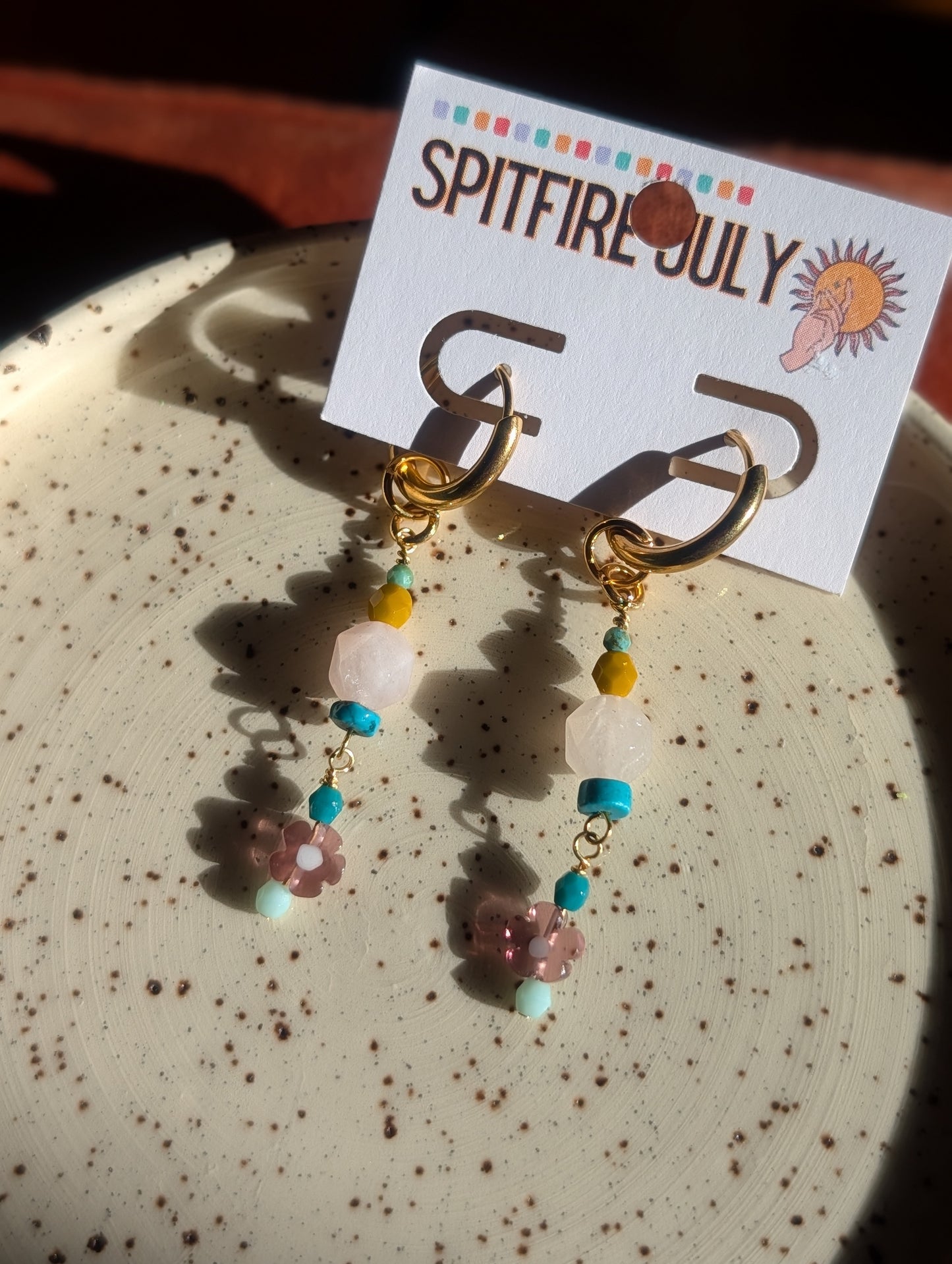 Charms - Gems - Glass Daisy, Amazonite, Turquoise, Crystals