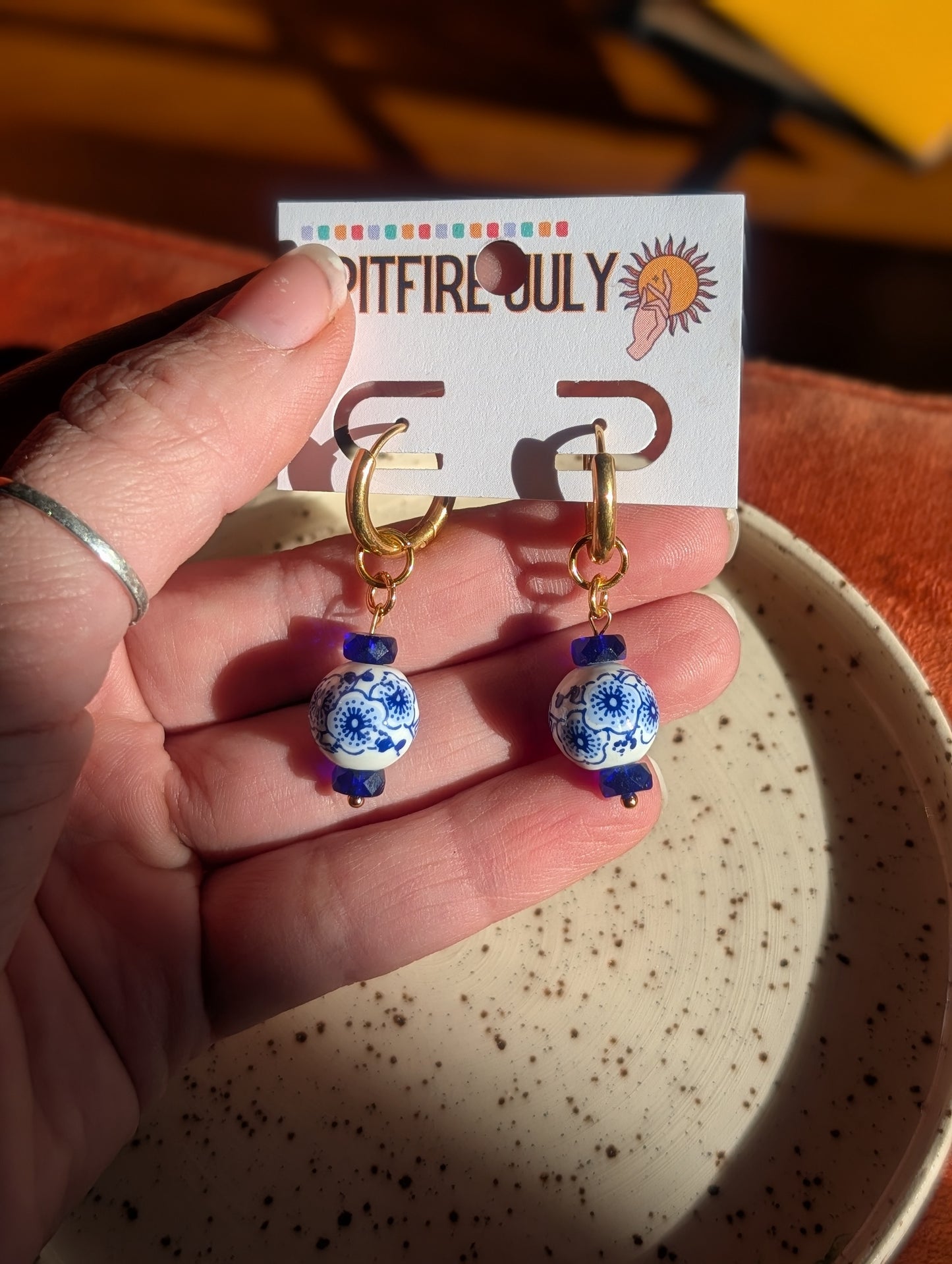 Charms - Blue Enamelware Drop