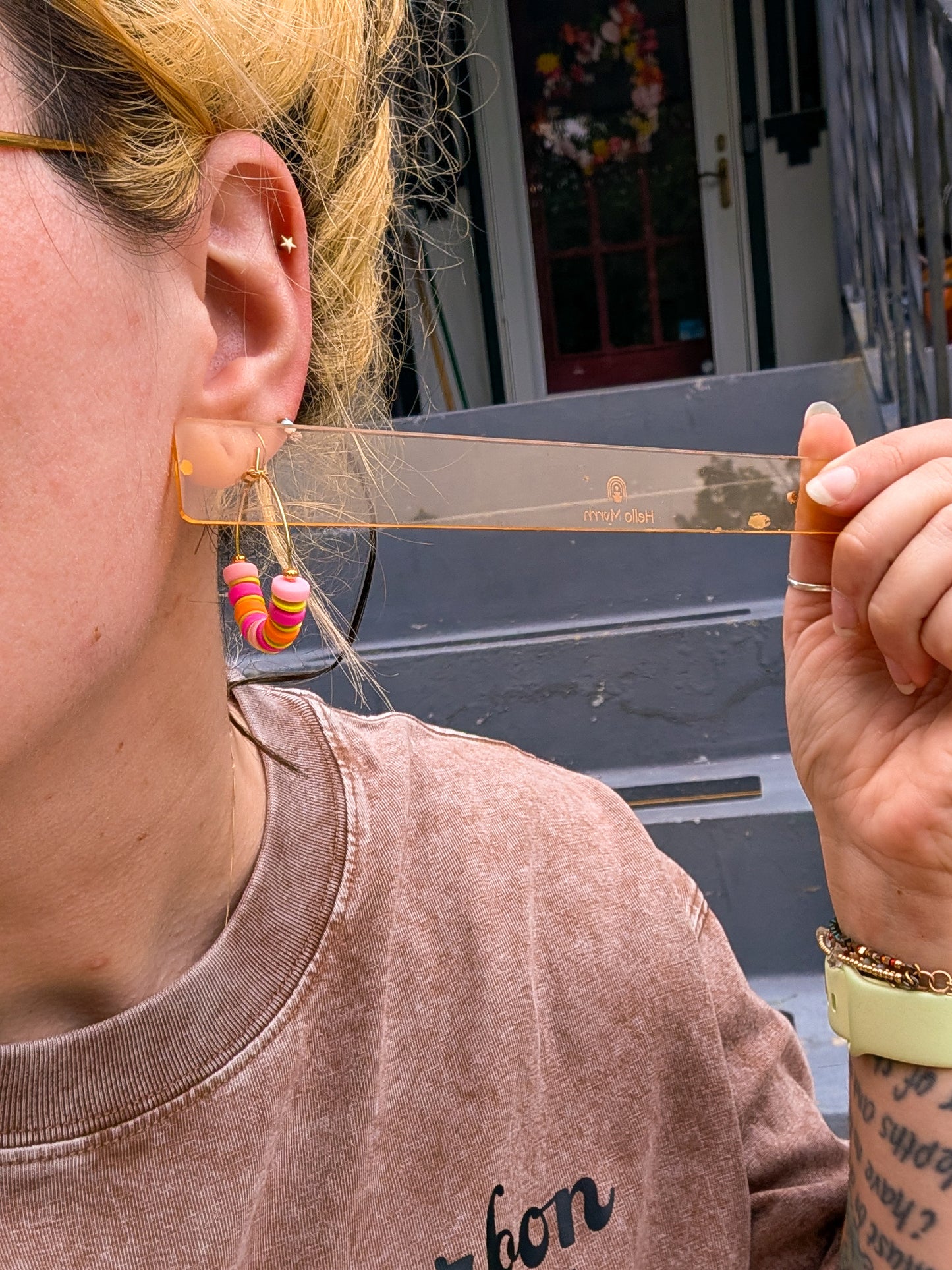 Daily Hoops - Leopard Spots - Blue, Amber, Peach