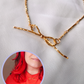 Liquid Gold - 15 inch Bow Choker Necklace - 24k Gold Plated Hex-cut Beads