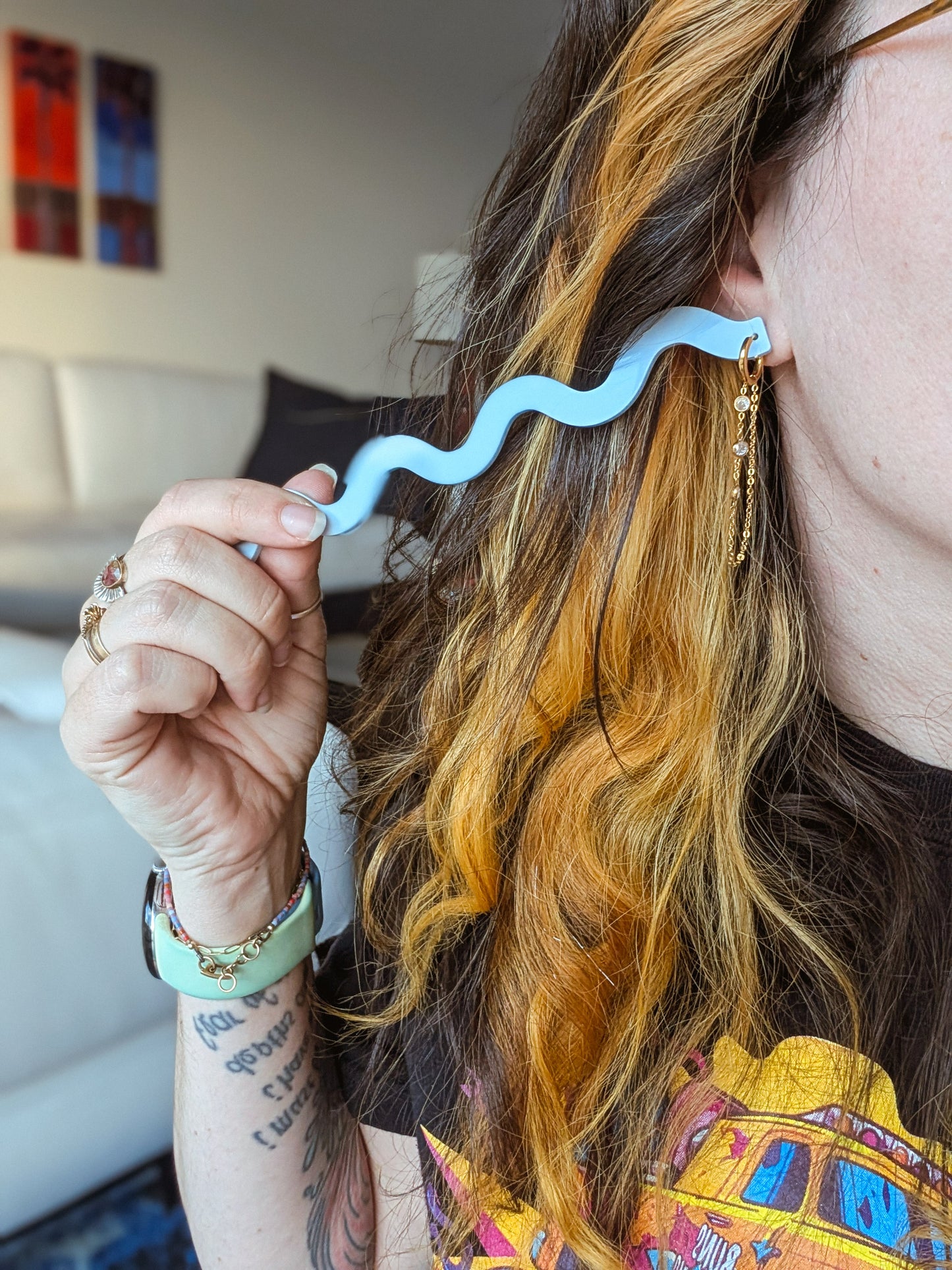 Mini Hoop Charms - Zircon Draped Chain