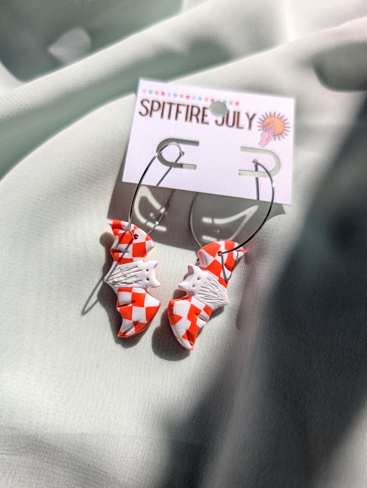 Batty Hoops - Silver & White Checker