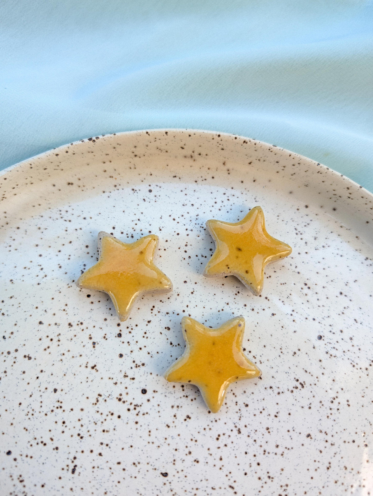 Fridge Magnet - Stoneware Pottery - Star - Golden