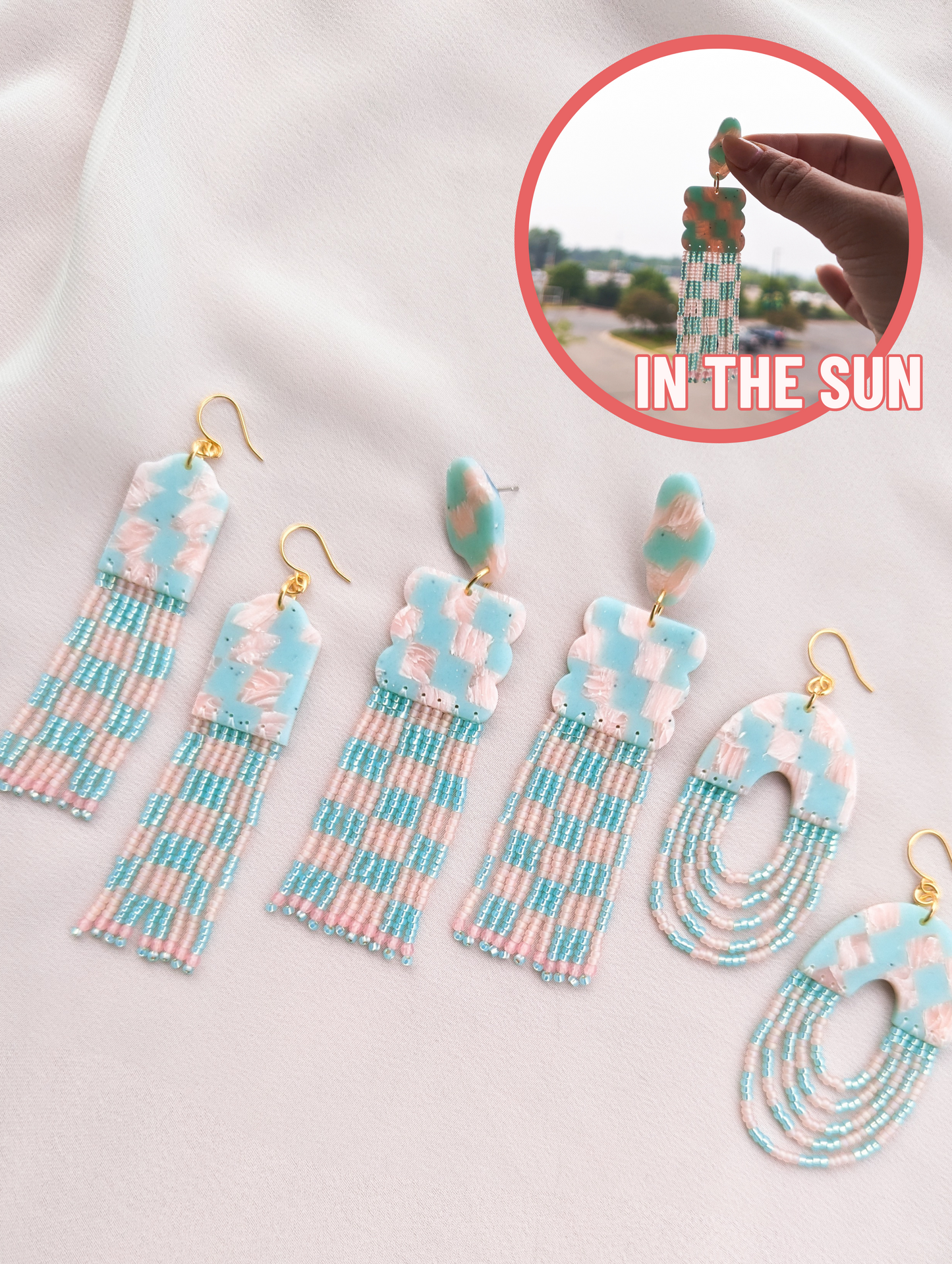 Mint & Salmon Checkerboard - Buffed - Choose your Style