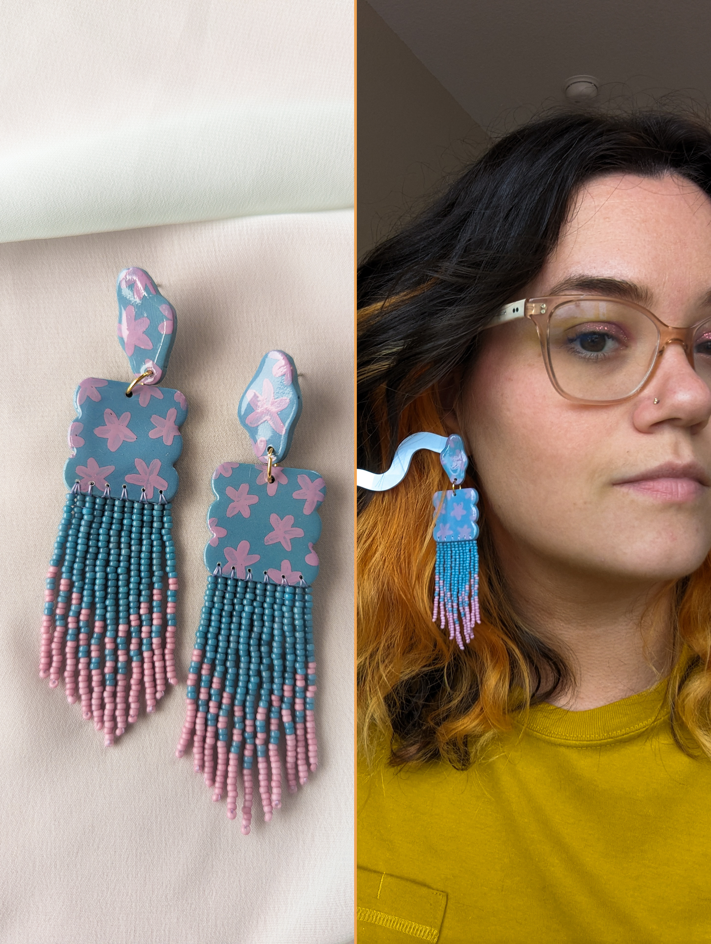 Moody Drops - Choose Your Style - Floral & Checker - Handpainted