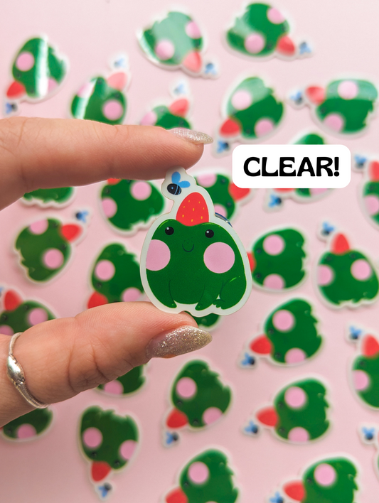 Strawb Frog & Friend - Transparent Glossy