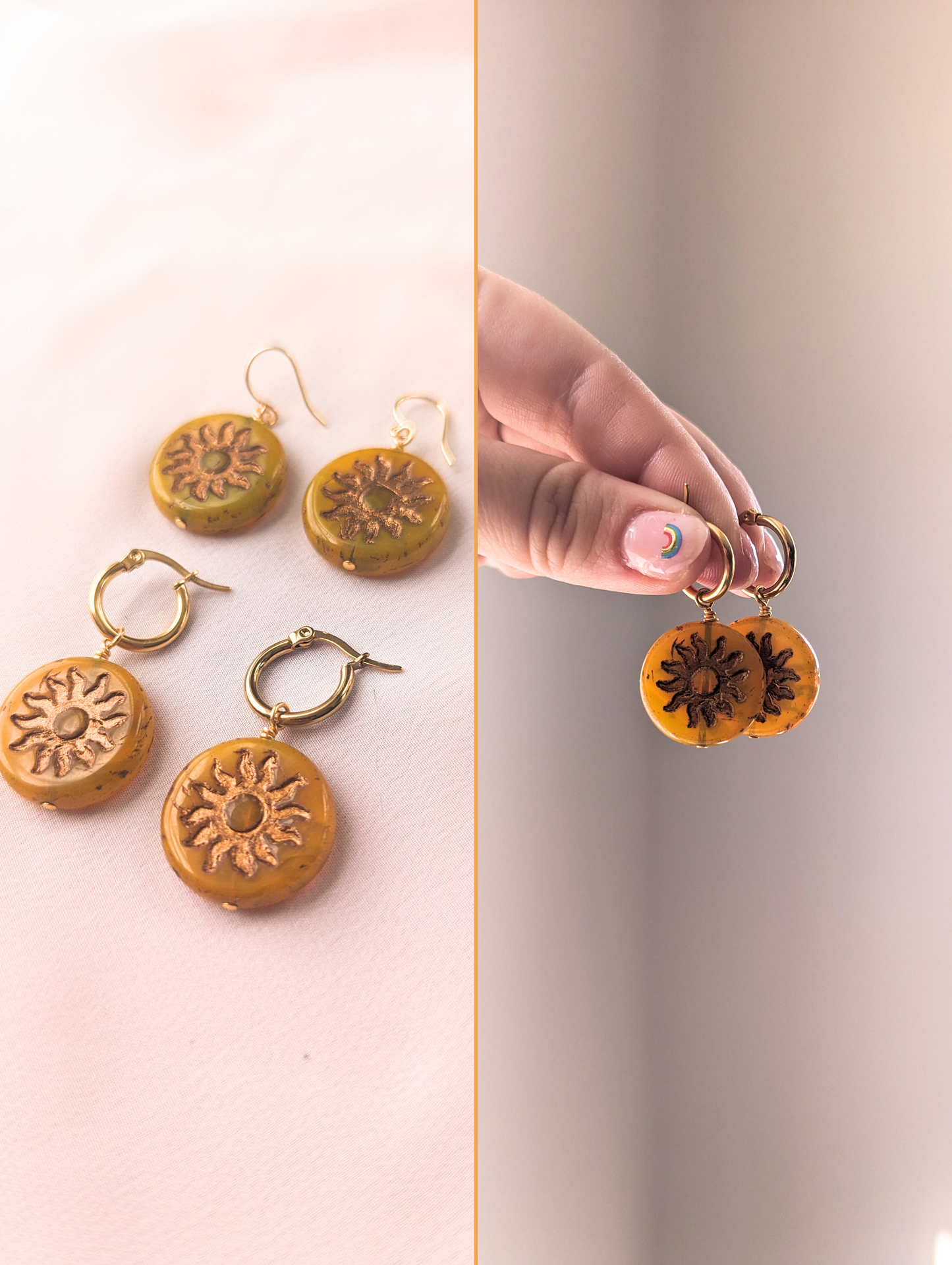 Charm - Sun - Choose Your Hook & Color