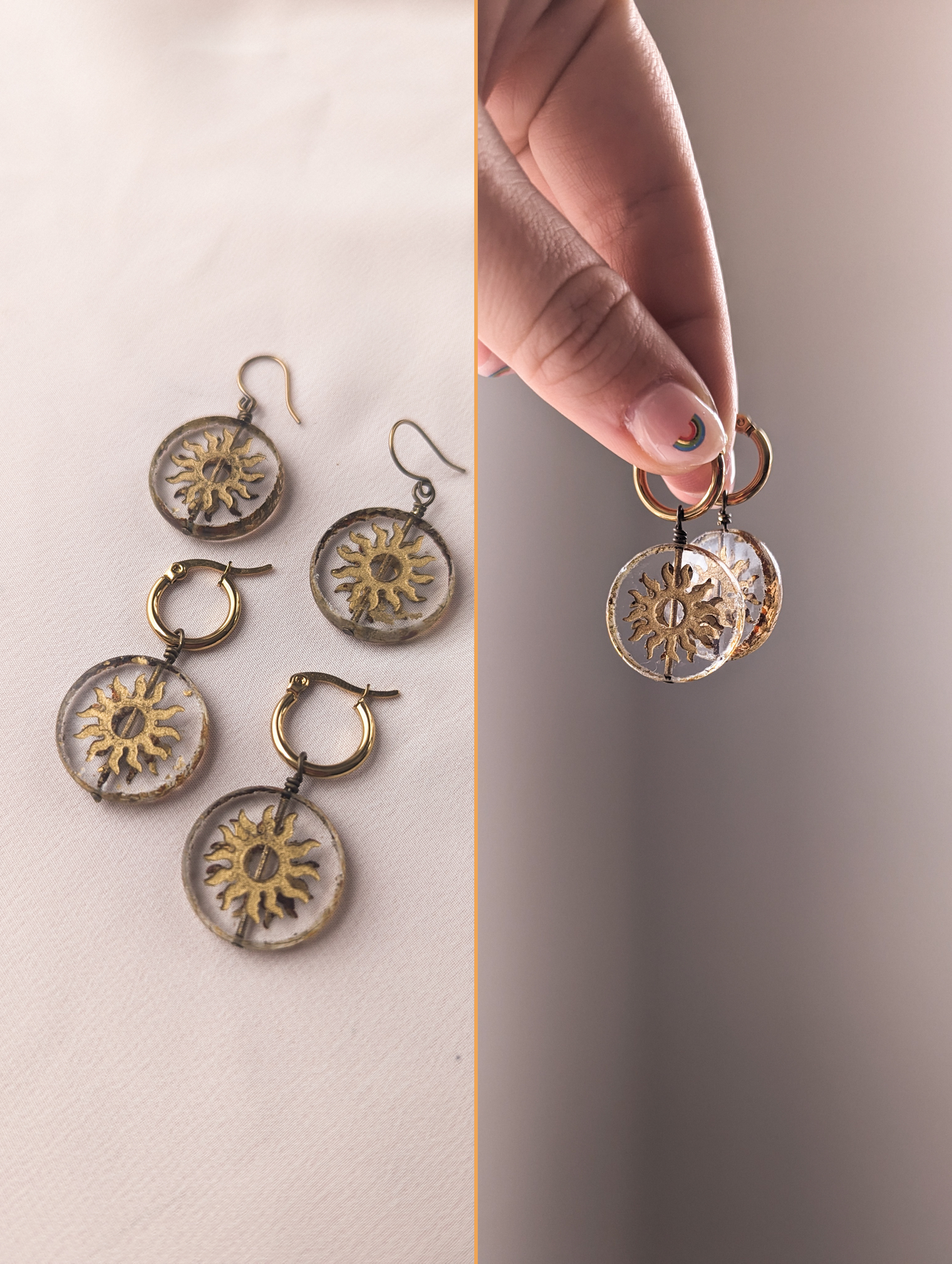 Charm - Sun - Choose Your Hook & Color