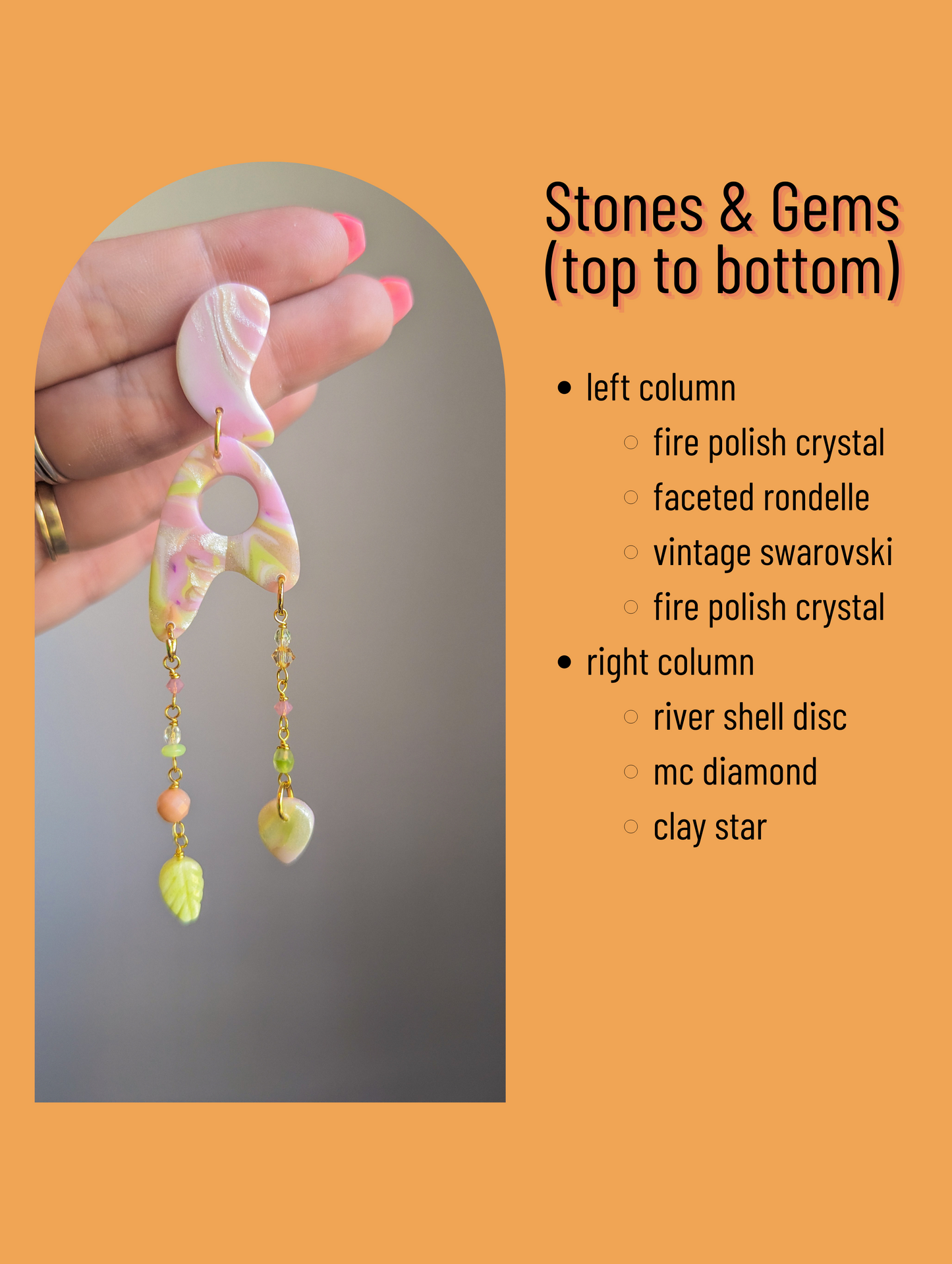 Jetsons - Pearl Swirl - Jade, Bamboo Coral, Firepolish, Crystal - Buffed