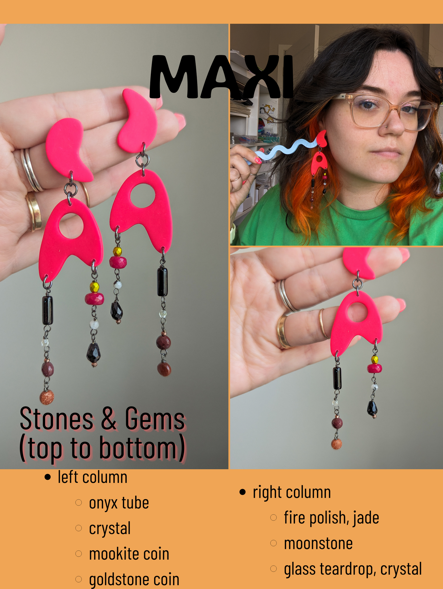 Jetsons - Pomegranate - Jade, Glass, Crystal, Goldstone