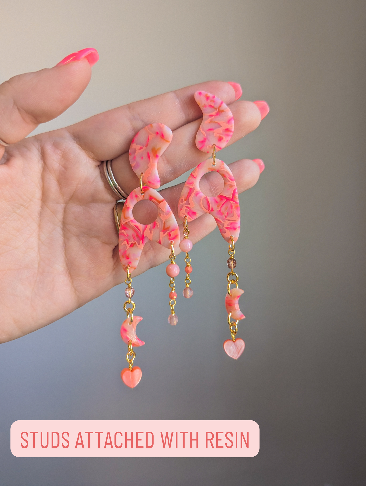 Jetsons - Cherry Swirl - Bamboo Coral, Cherry Quartz, Shell Heart - Buffed