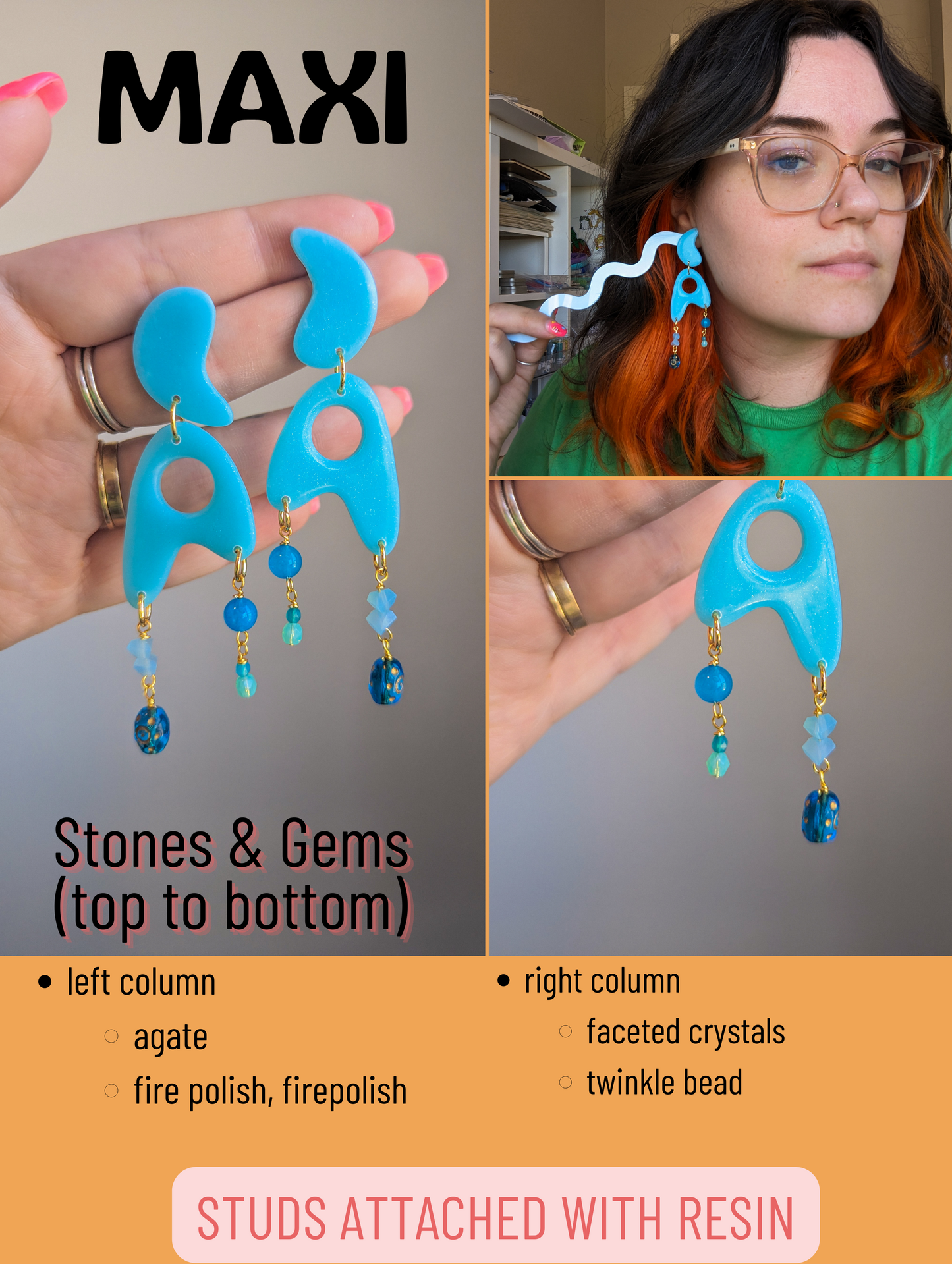 Jetsons - Blue Raspberry - Agate, Crystal, Twinkle Beads - Buffed