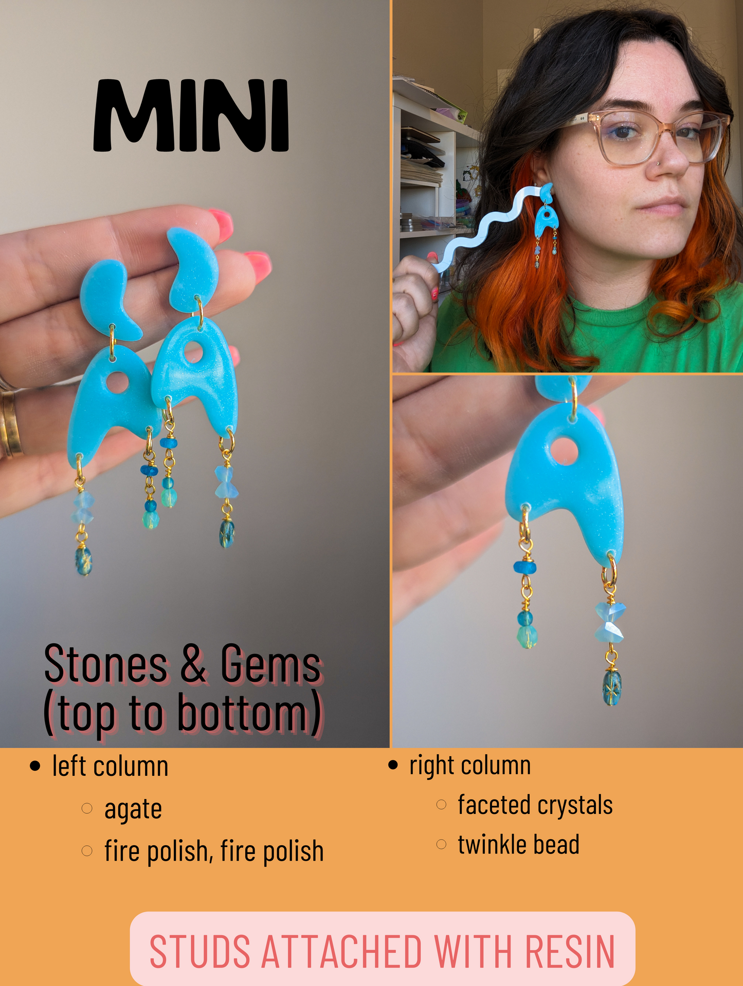 Jetsons - Blue Raspberry - Agate, Crystal, Twinkle Beads - Buffed