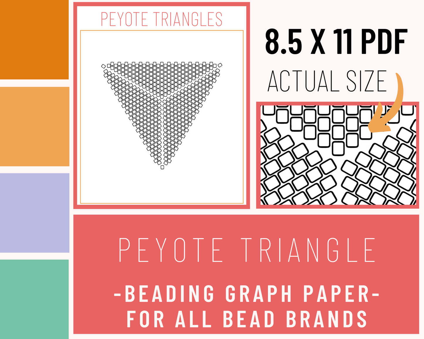 Peyote Triangle // 16 rows - Graph Paper PDF