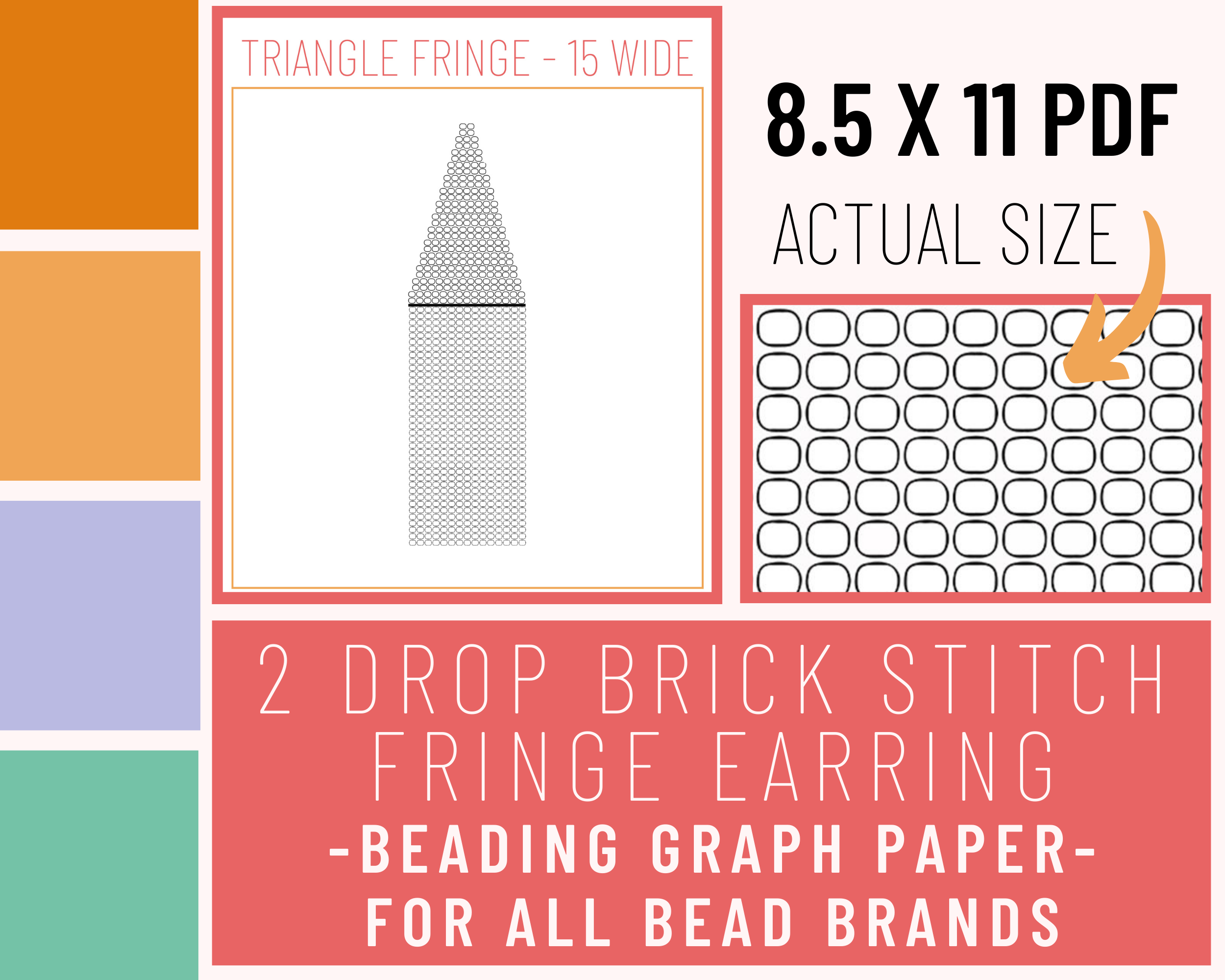Fringe 2 Drop Brick Stitch Triangle Up to 15 Columns Wide
