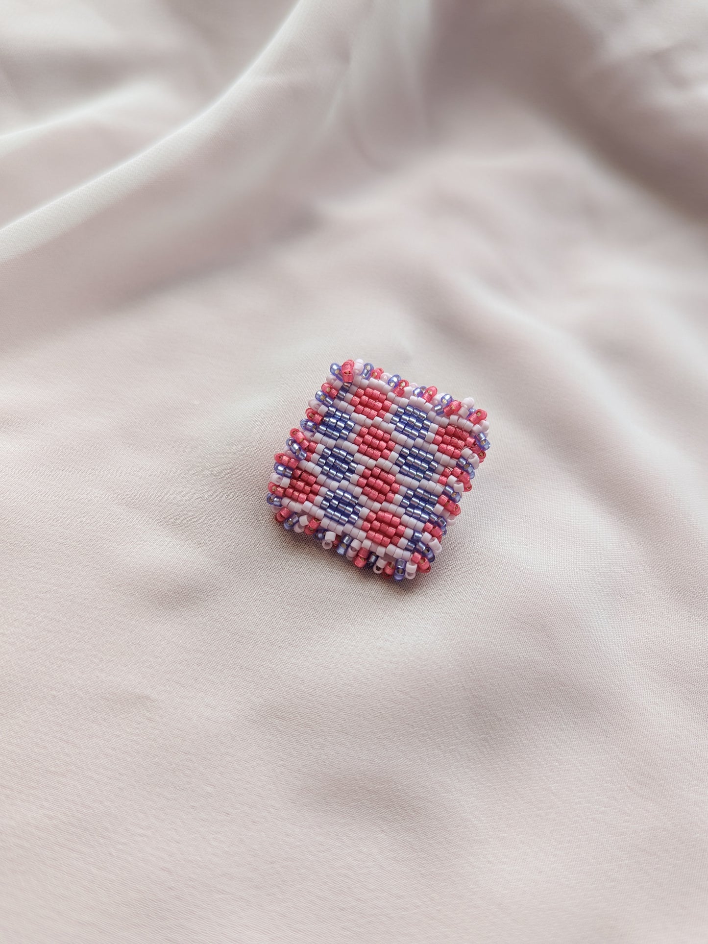 Pin - Square Dotty - Pink & Purple - Tie Tack Style