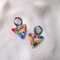 Charms - Beaded Puffy Triangles - Large - Swirls