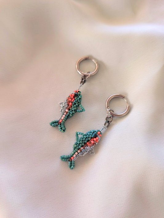 Rainbow Trout - Silver Huggies (PAIR)