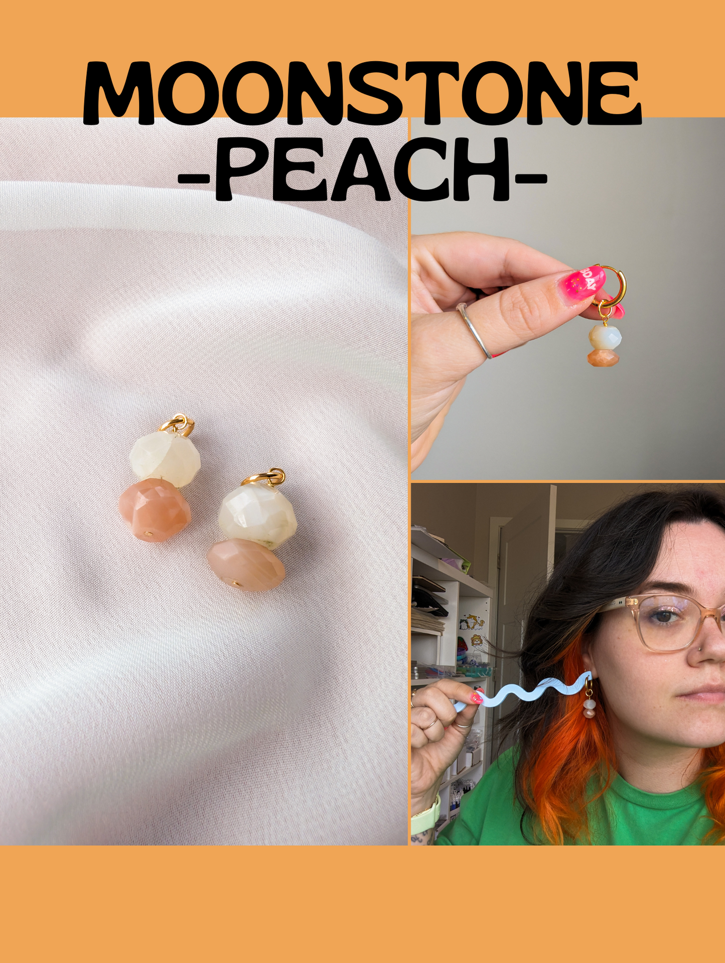 Charms - Faceted Chunky Moonstones