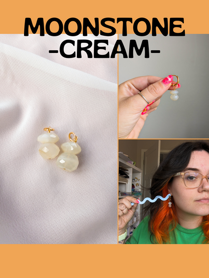 Charms - Faceted Chunky Moonstones