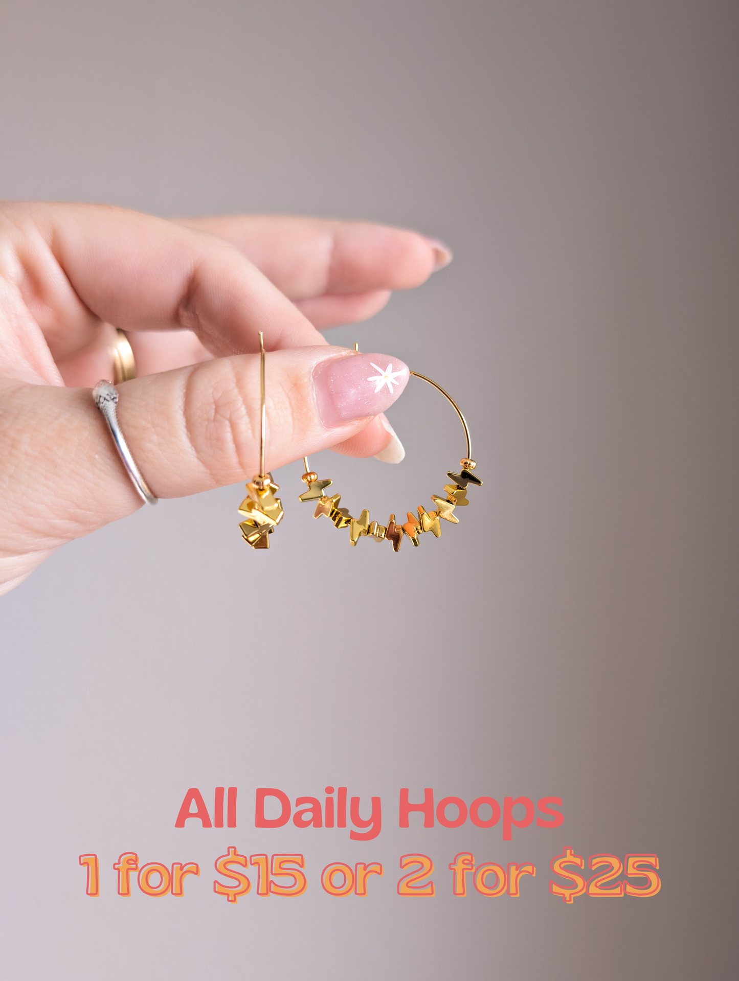 Daily Hoops - Bolts - Gold Grade AA Hematite