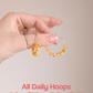 Daily Hoops - Vintage Millefiori Daisy Glass - Yellow Daisy