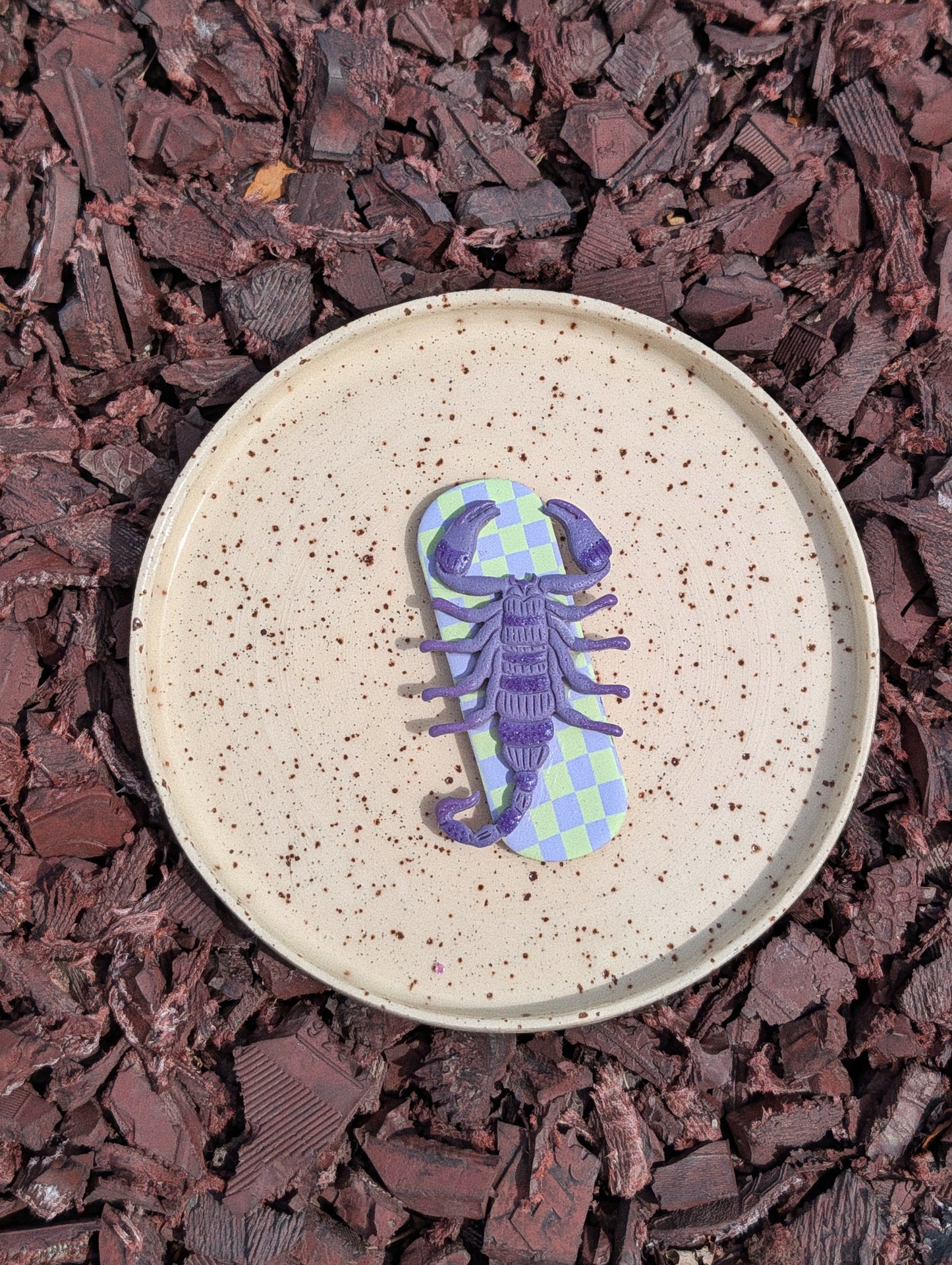 Fridge Magnets - Scorpion - Lilac & Soft Lime Checker