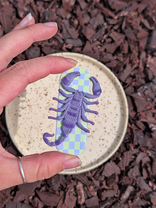 Fridge Magnets - Scorpion - Lilac & Soft Lime Checker