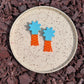 Broccoli Stud - Turquoise & Clementine Checker
