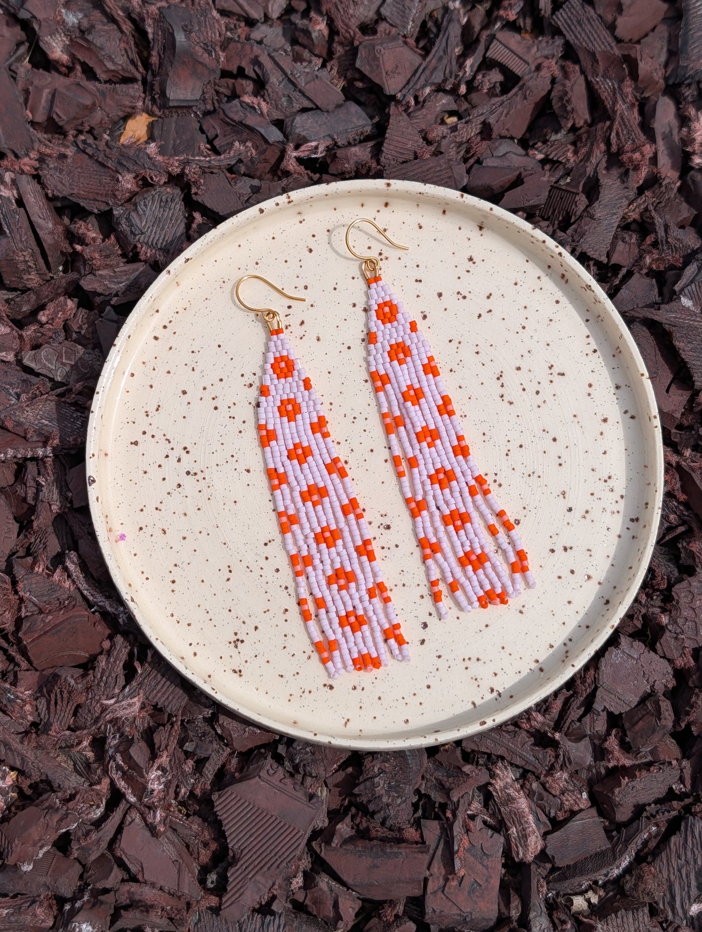 Narrow Fringe - Lilac & Tangerine