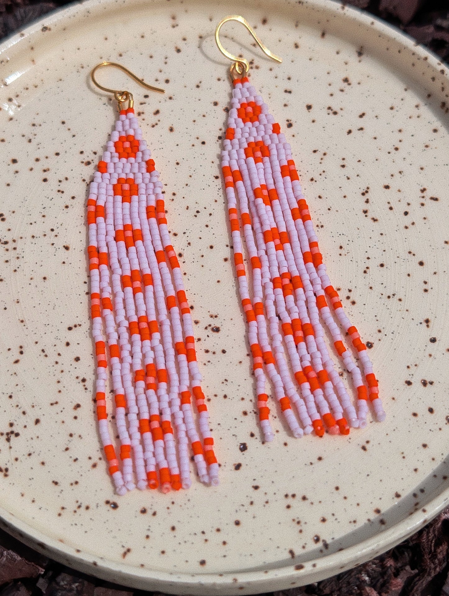 Narrow Fringe - Lilac & Tangerine