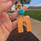 Bag Charm - Turquoise Beaded Flowers
