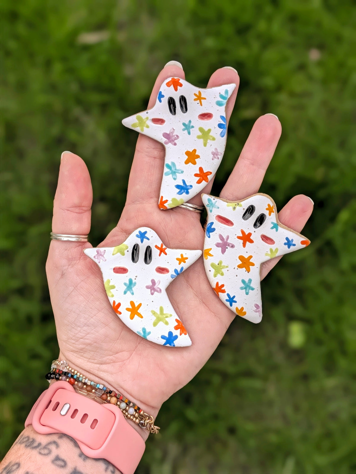 Magnet - Floral Ghostie - Stoneware