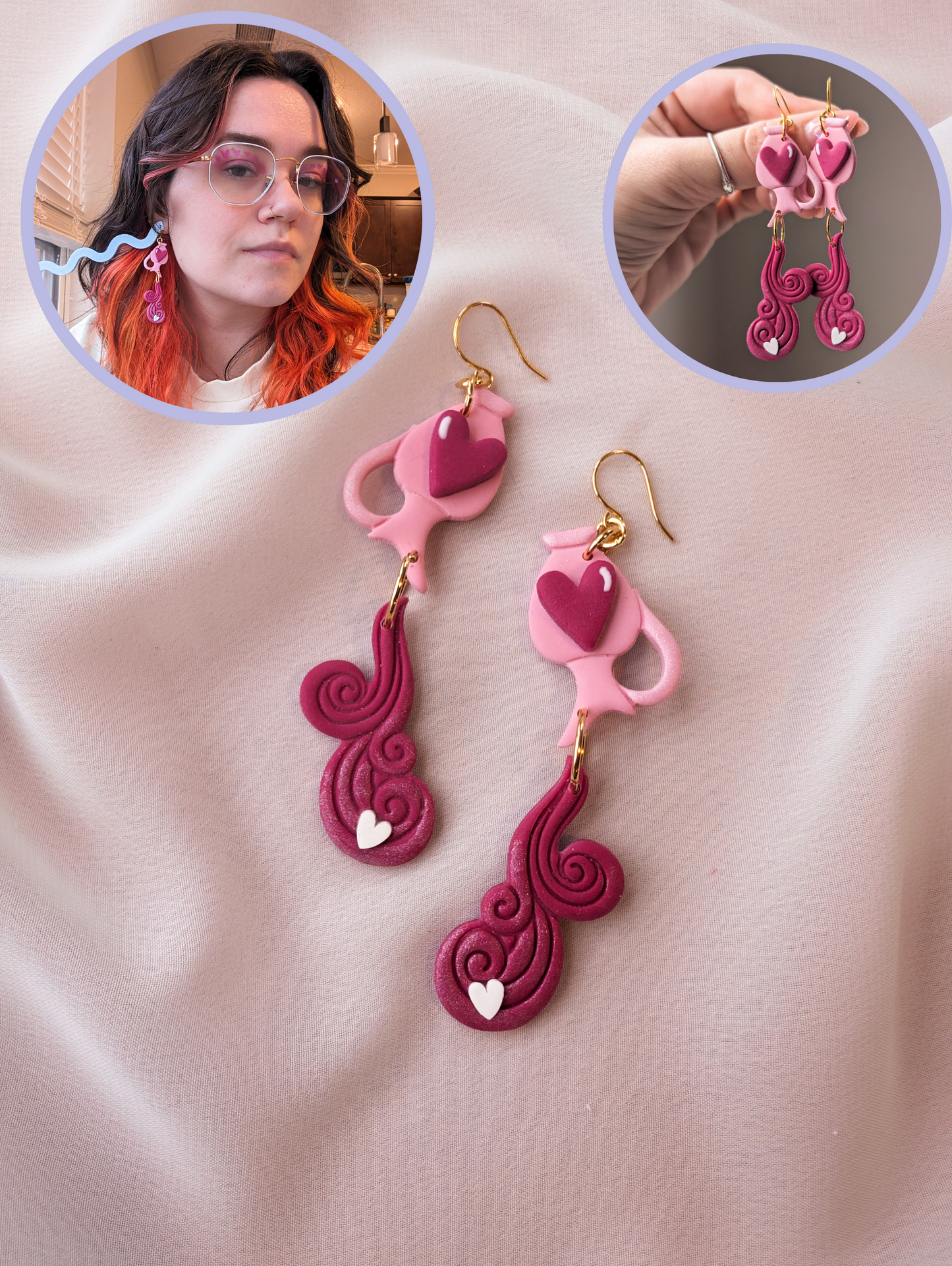 Pouring Vase - Hearts - Hand Painted