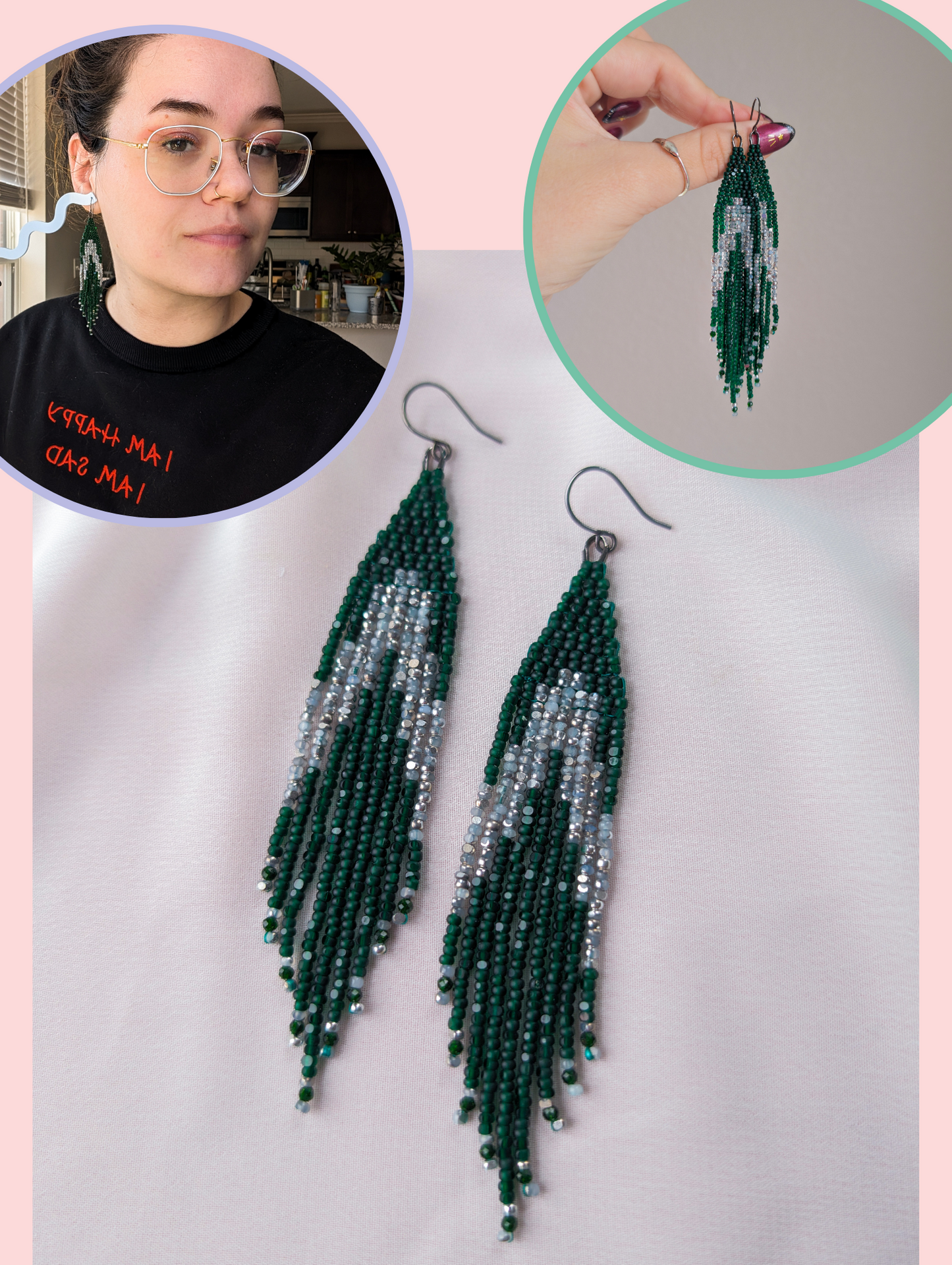 Trio & Mega Fringe - Matte Emerald