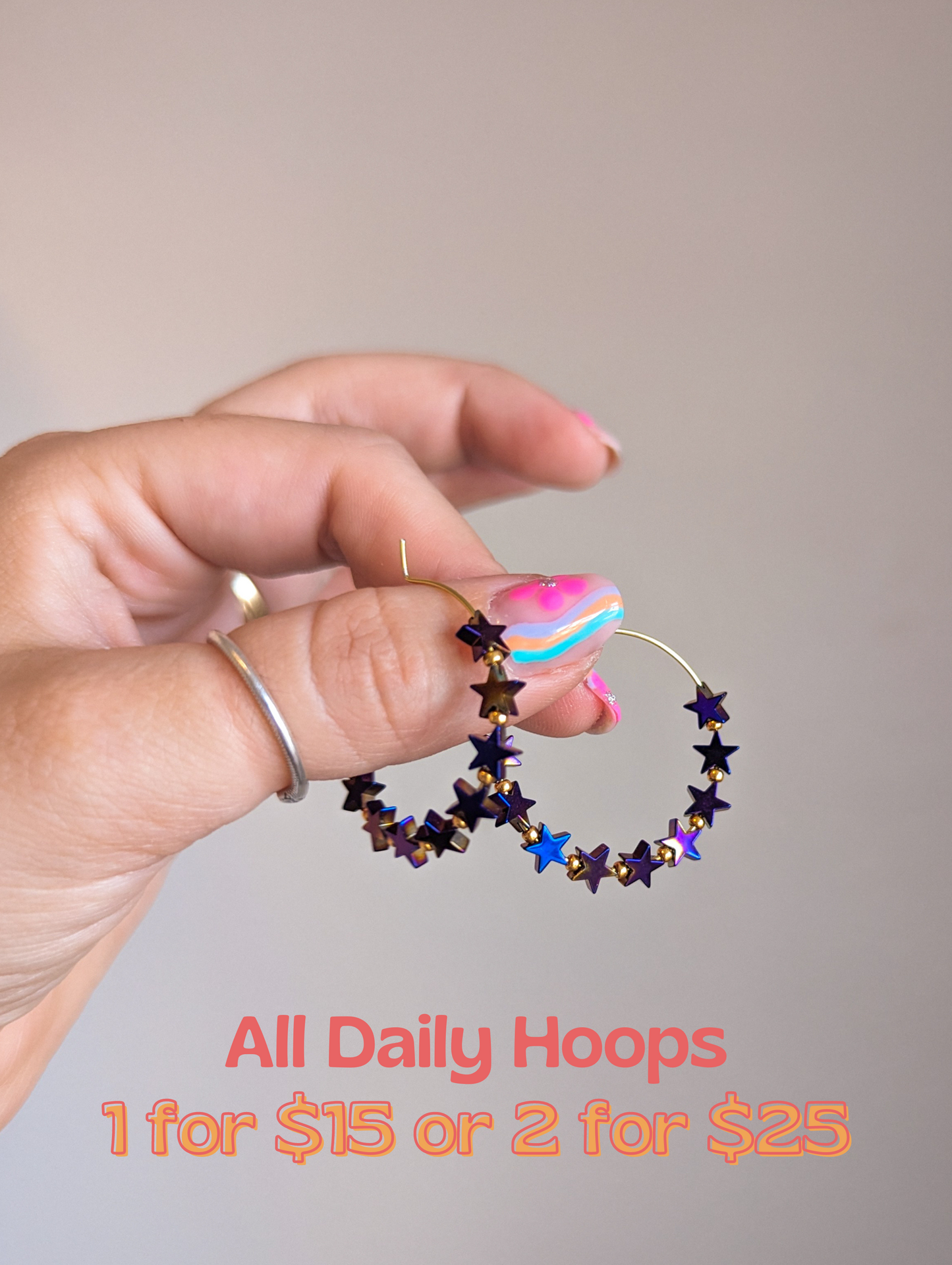 Daily Hoops - Stars - Purple Grade AA Hematite