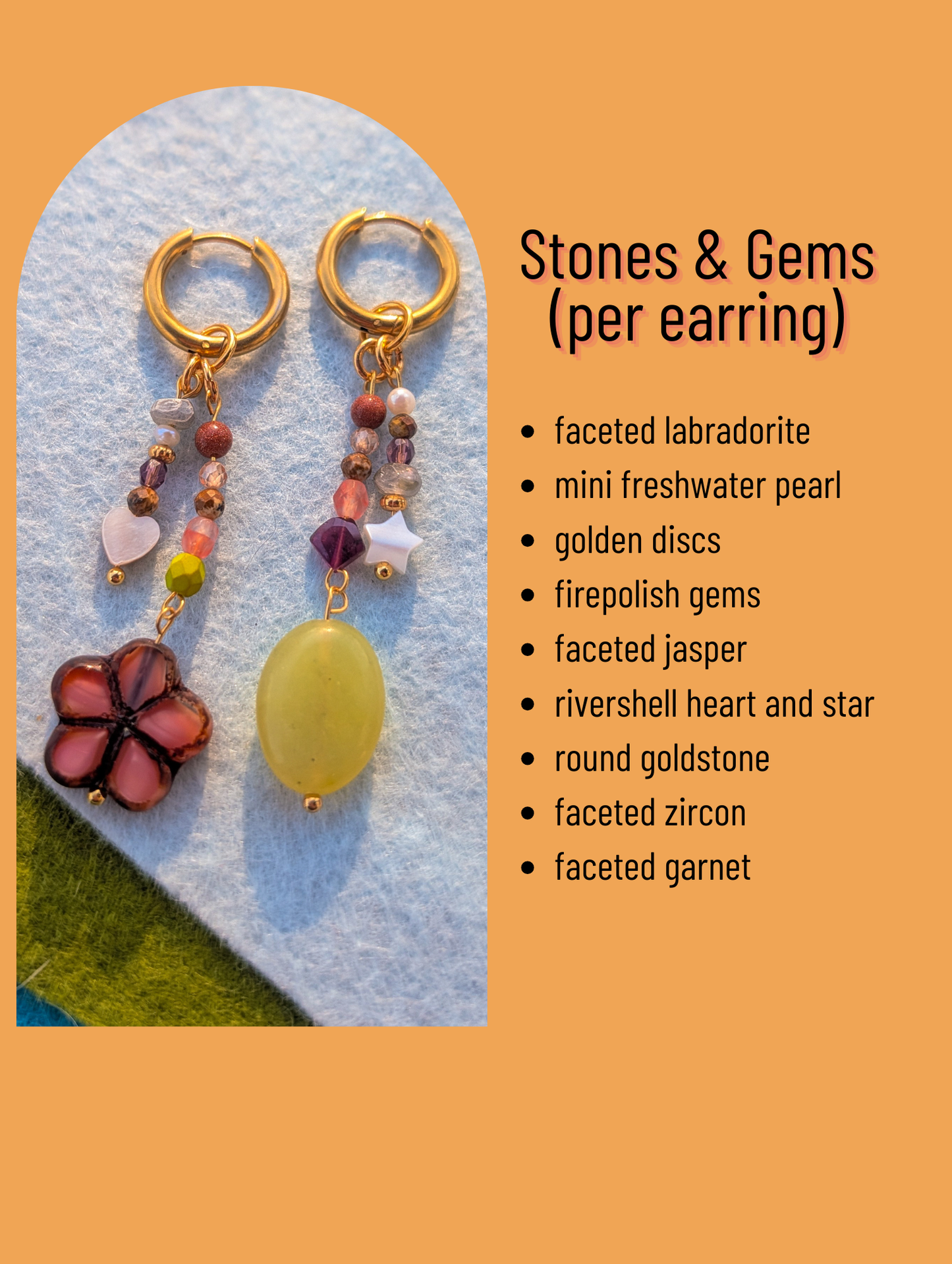 Citrine, Pearl, Jasper, Garnet, Flowers - Gemstone Gallery #1