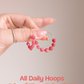 Daily Hoops - Strawberry Faceted Coins (Rhodochrosite)
