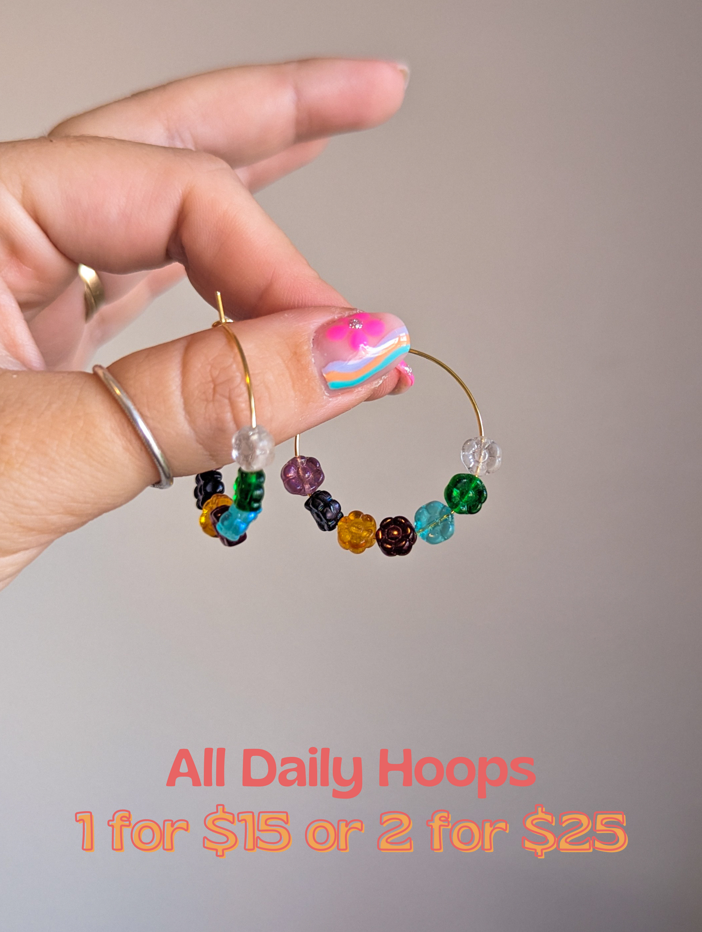 Daily Hoops - Vintage Glass Daisies